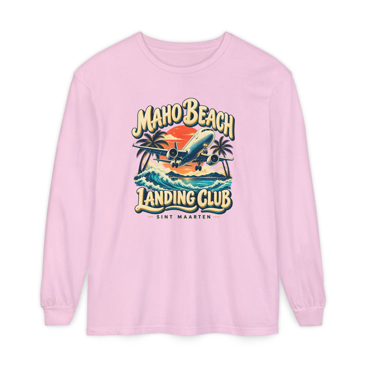 Maho Beach Landing Club Sint Maarten Comfort Colors 6014 Long-Sleeve T-Shirt