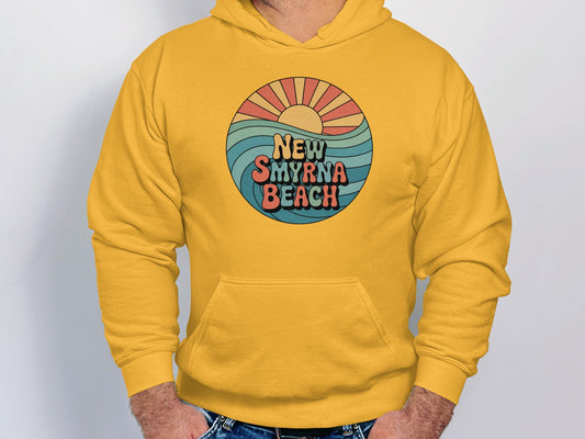 New Smyrna Beach Retro Sun Waves Hoodie product