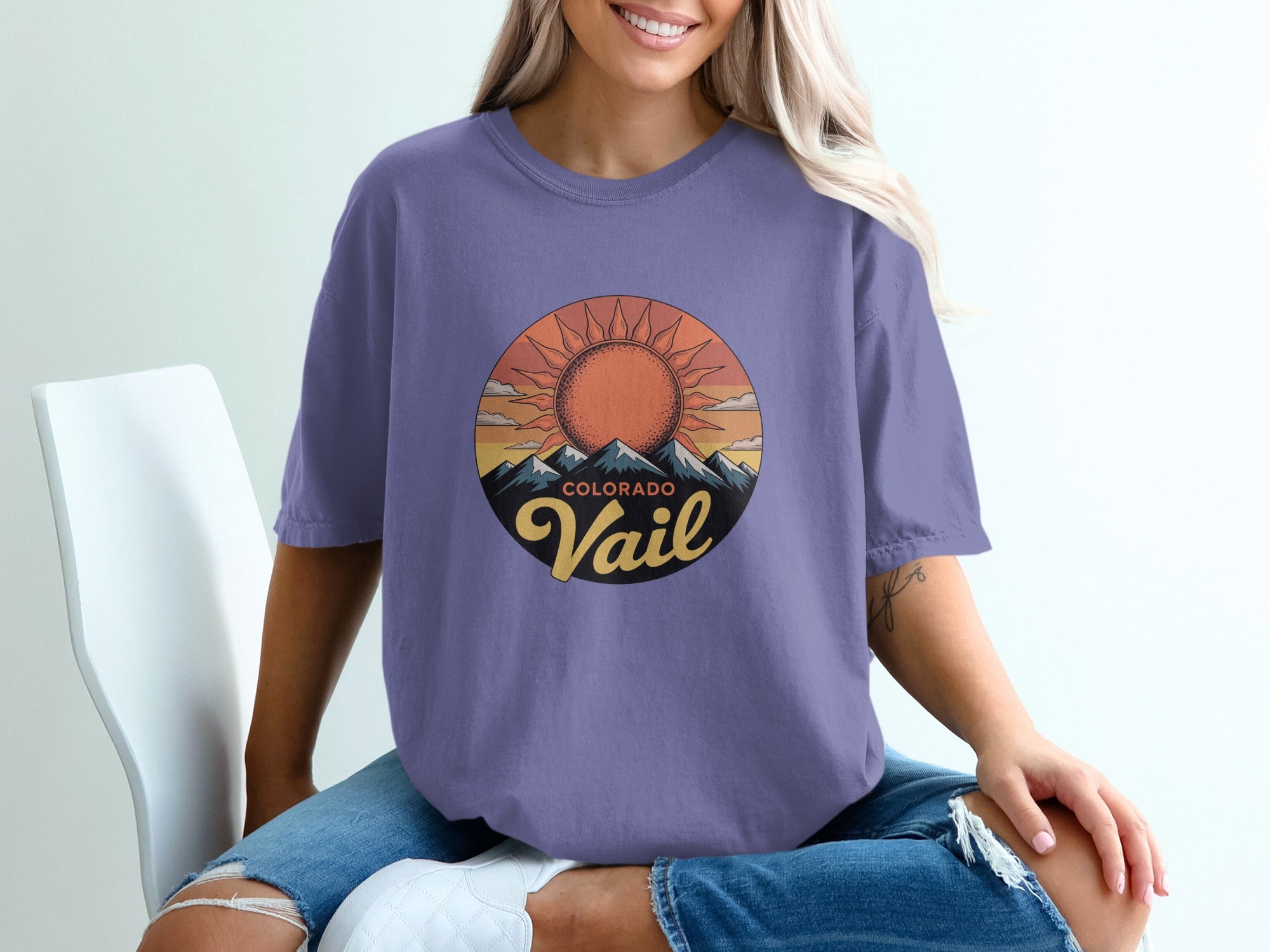 Colorado Vail Sunset Comfort Logo T-Shirt product