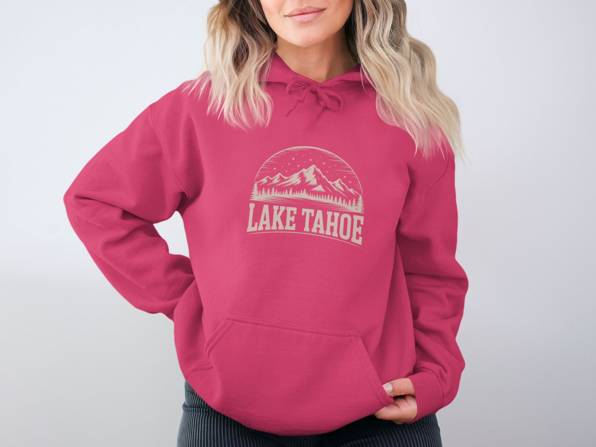 Lake Tahoe Hoodie with Mountain Graphic Design