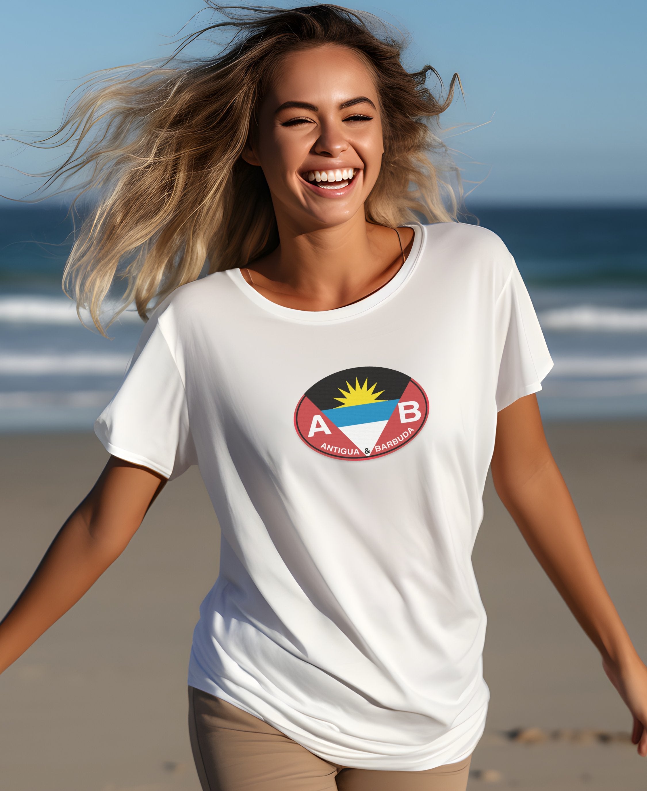 Antigua pink sands, sailing, Sailing Week womens t-shirt