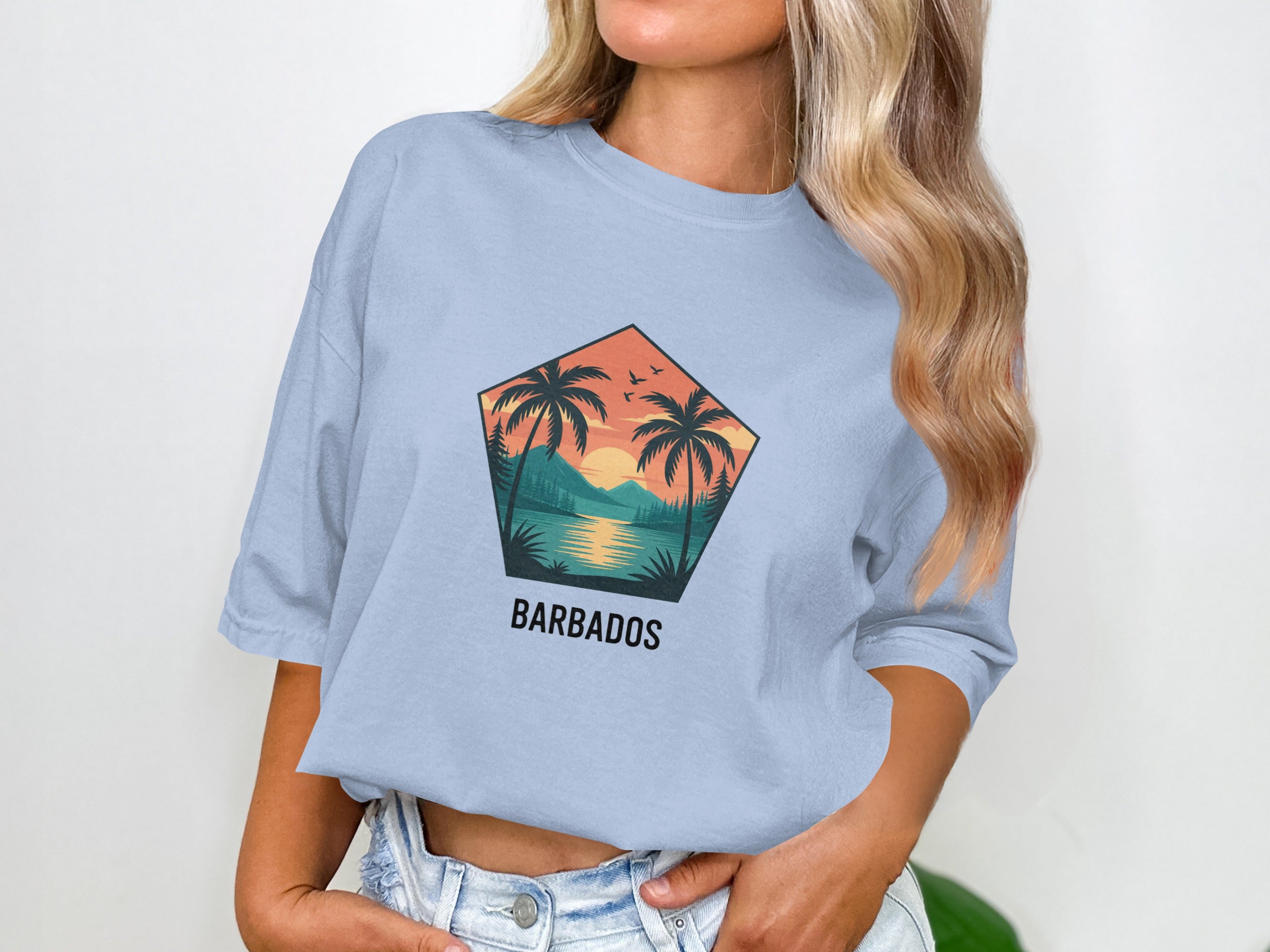 Barbados Sunset Landscape Graphic T-shirt product type