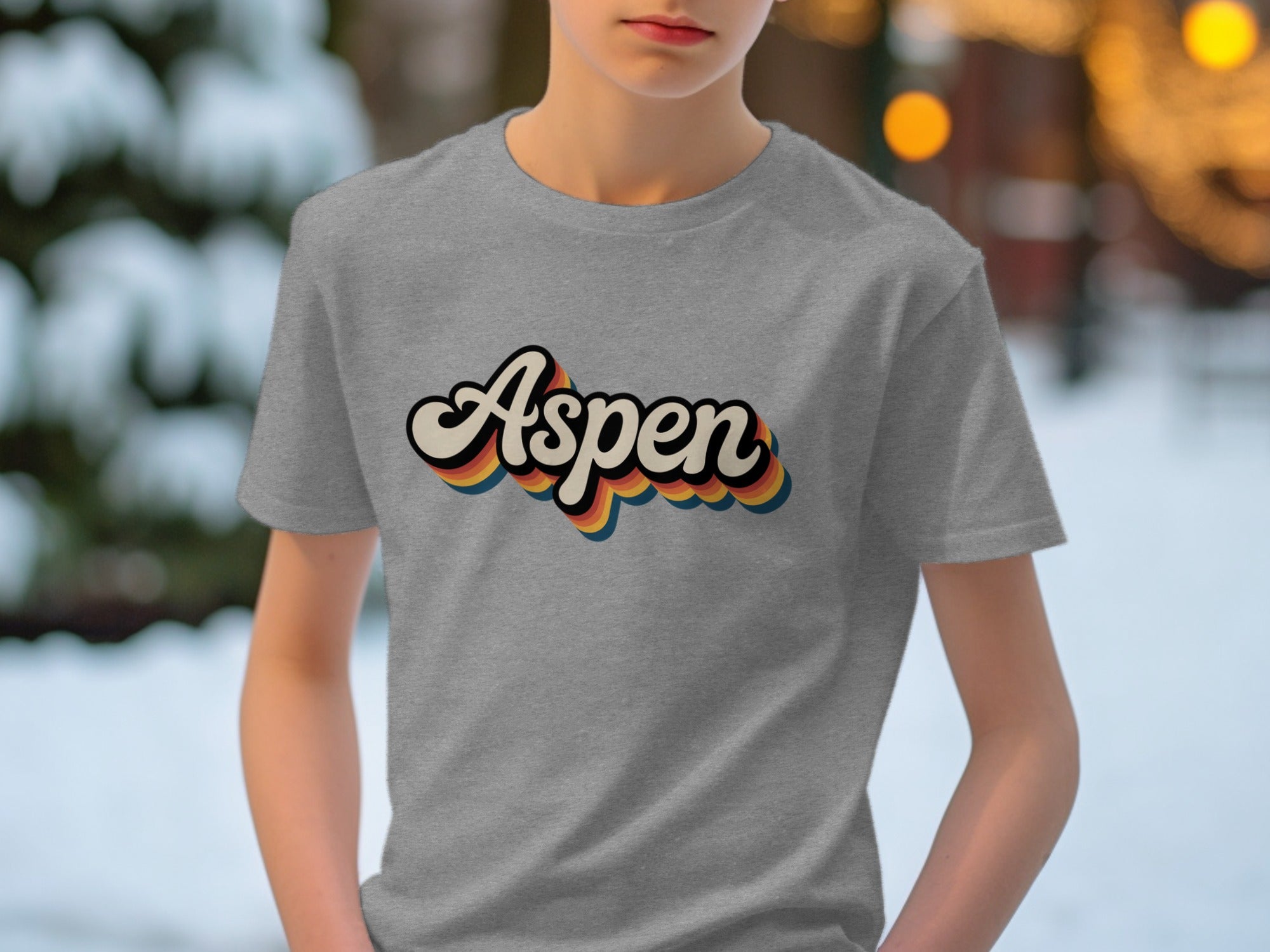 Aspen Retro Style Graphic Tee Shirt Product