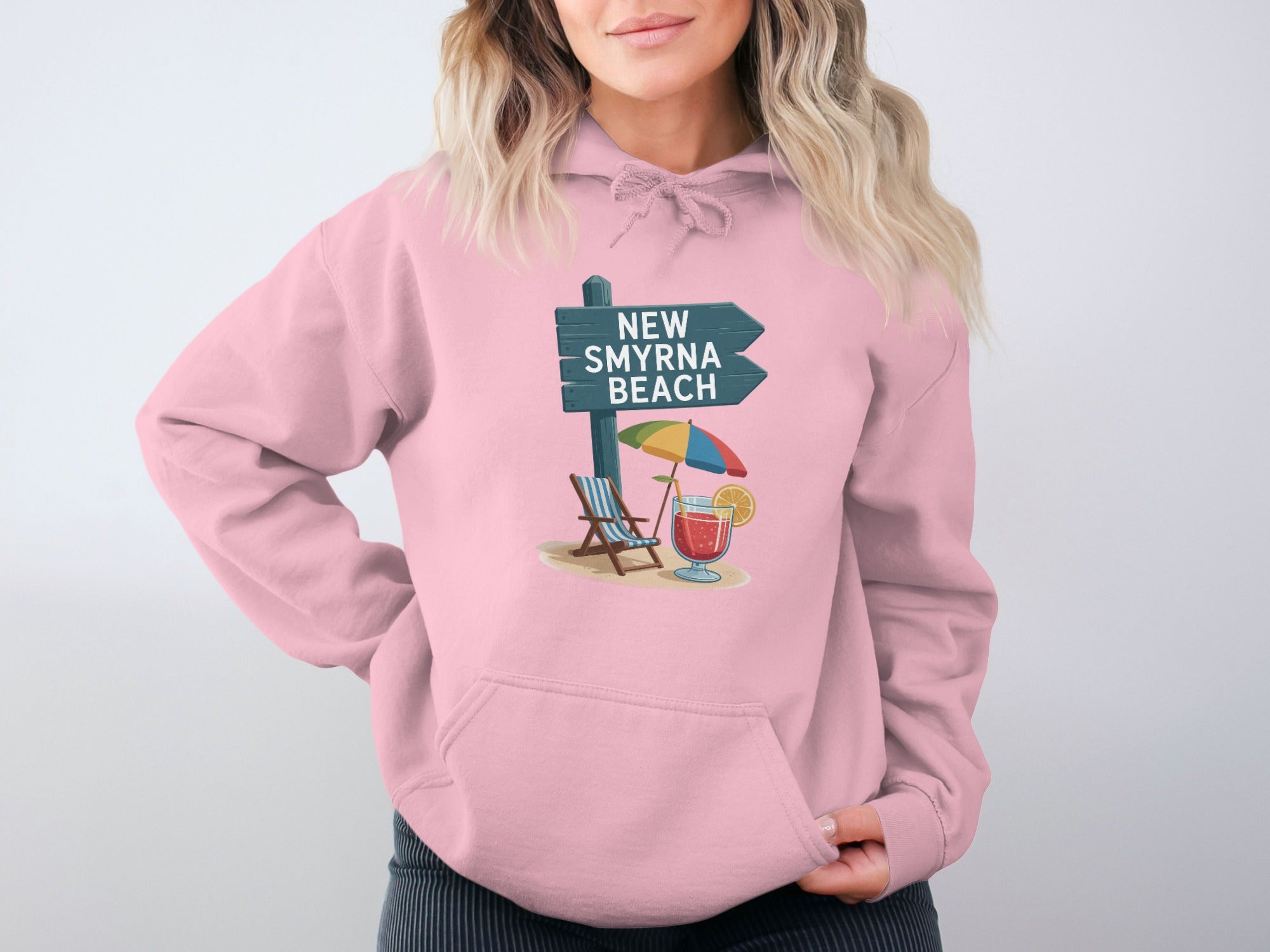 New Smyrna Beach Sign and Beach Chair Hoodie product