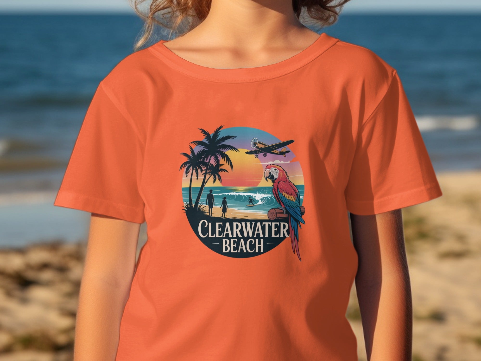 Clearwater Beach Shirt with Parrot and Airplane product