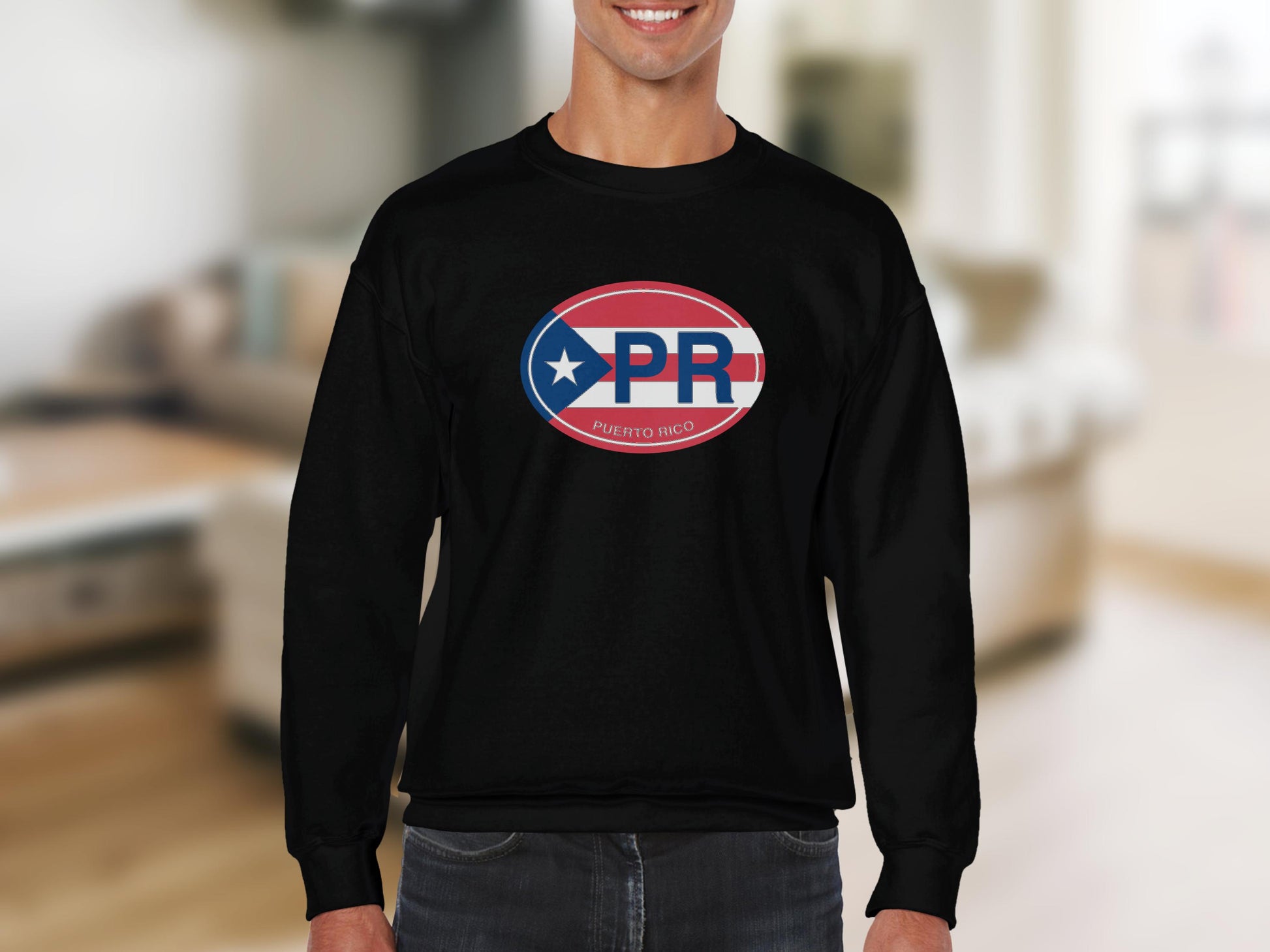 Puerto Rico Mens Sweatshirt Black