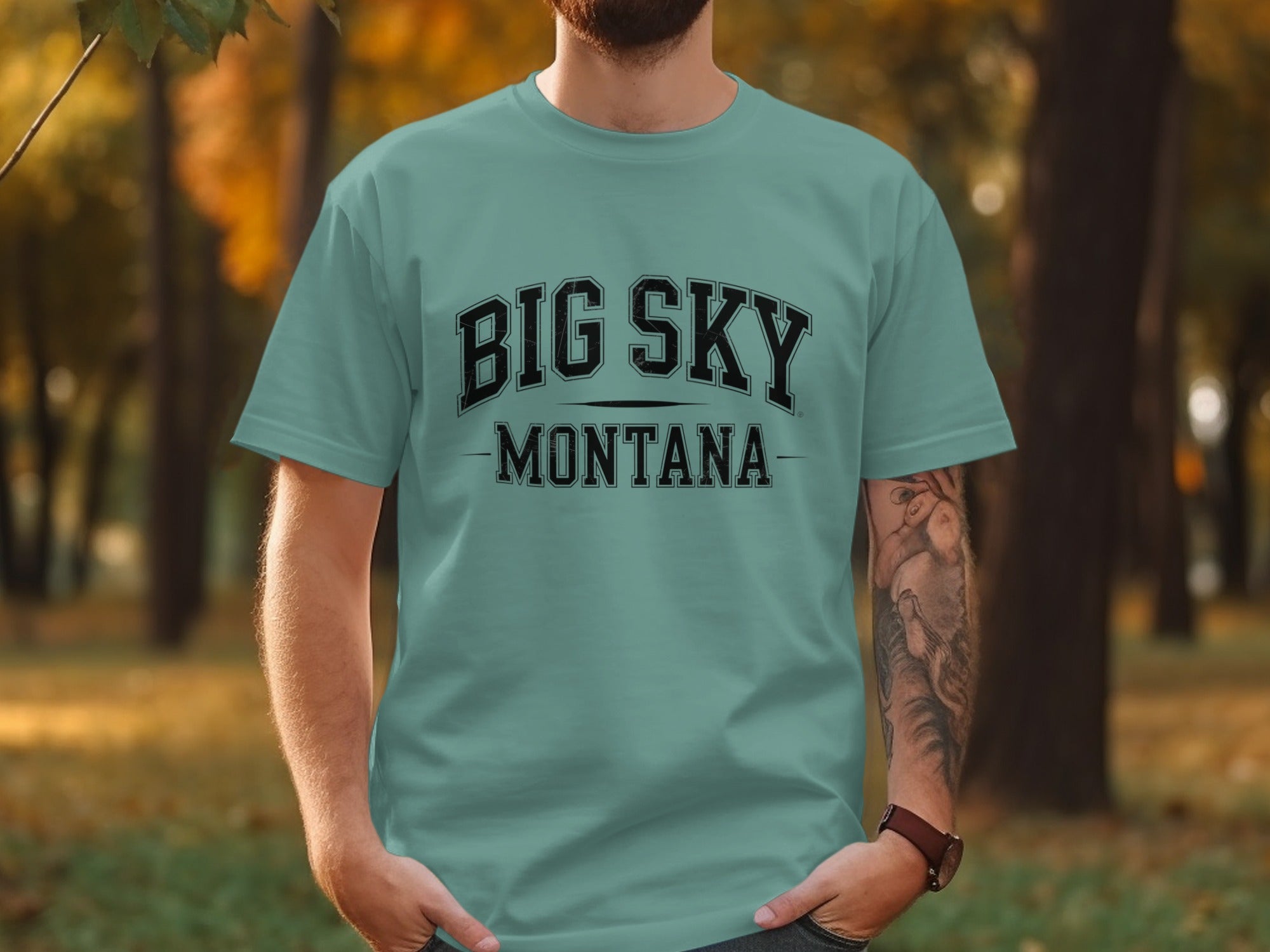 Big Sky Montana T-Shirt with Outdoor Nature Design
