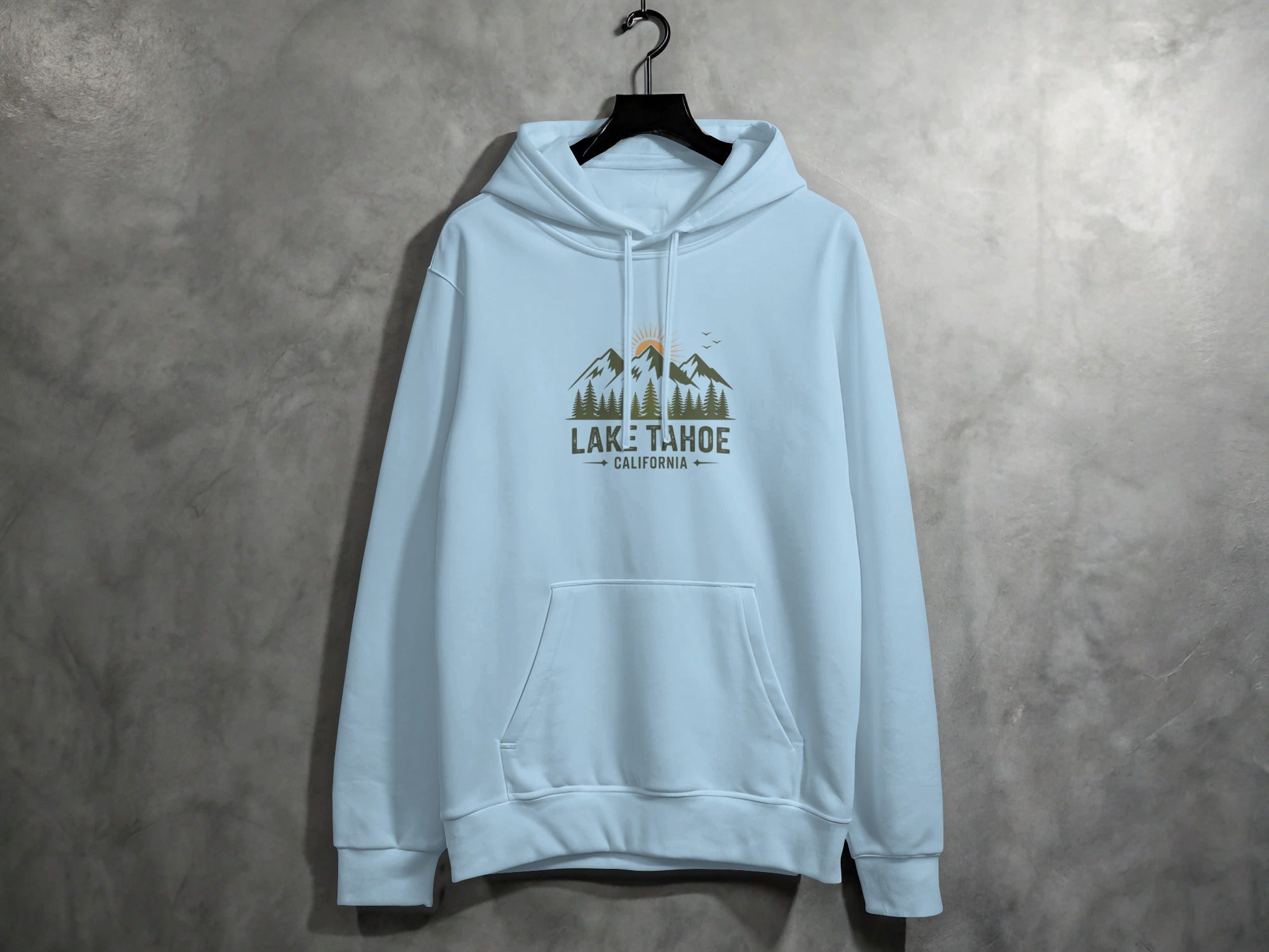 Lake Tahoe California Hoodie with Mountain Design