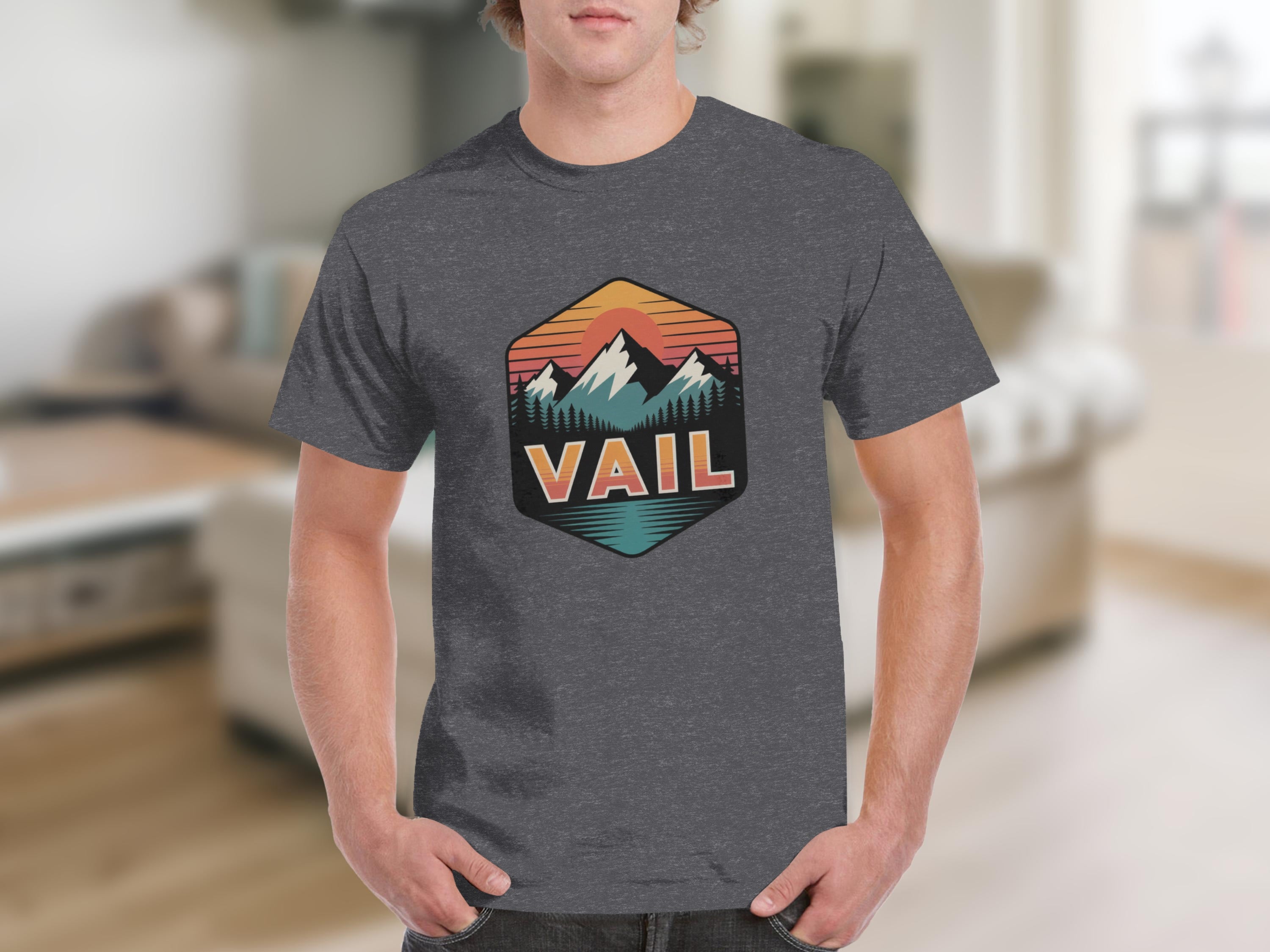 Vail Mountain Sunset Graphic Printed T-shirt product