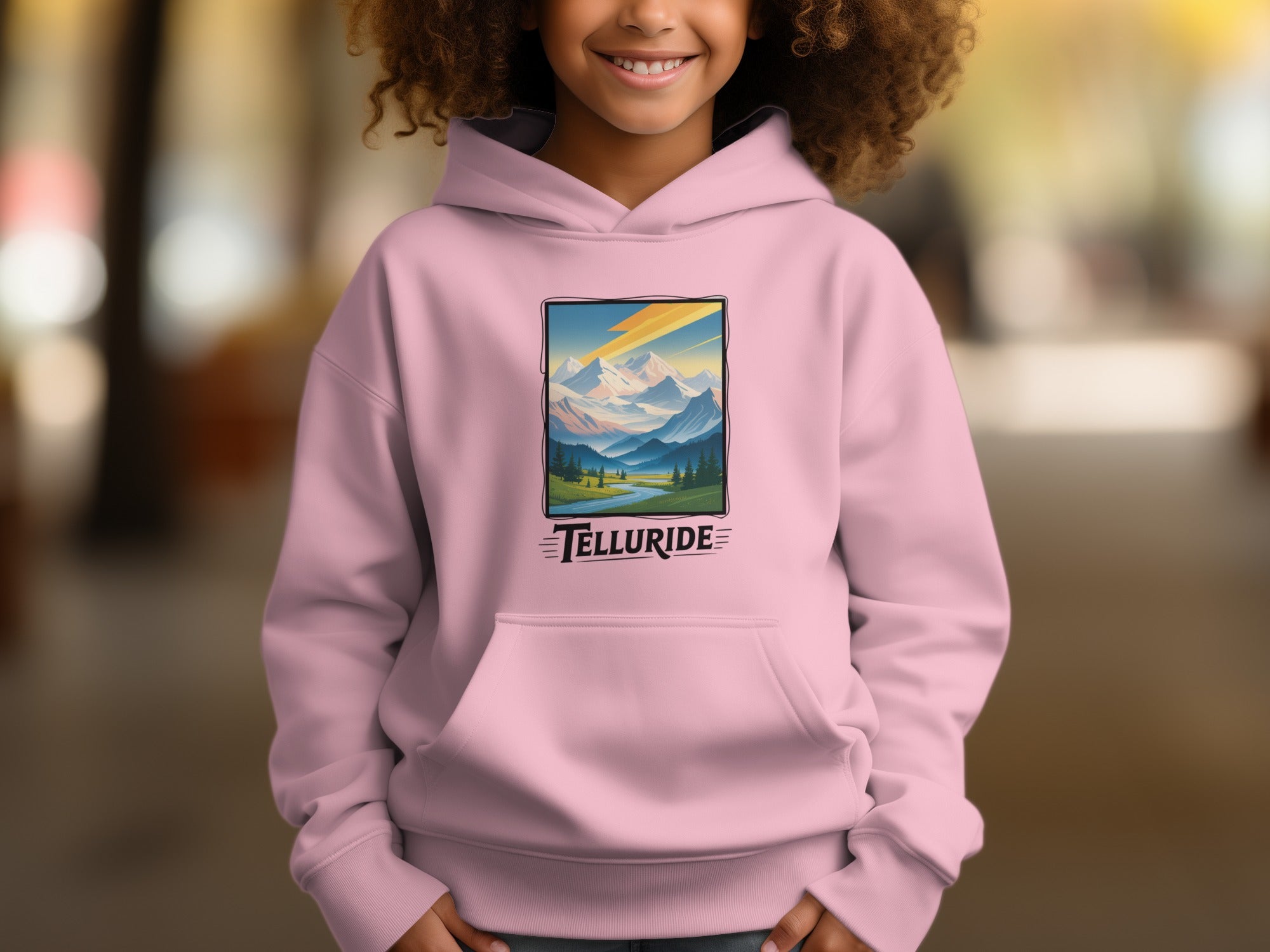 Telluride Mountain Landscape Kids Hoodie Product