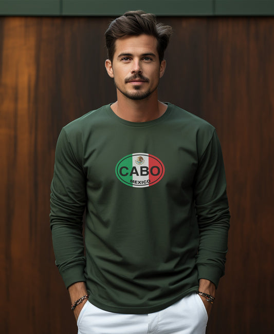 Cabo Famous Arch and Sport Fishing Tournaments Mens Long Sleeve T Shirt