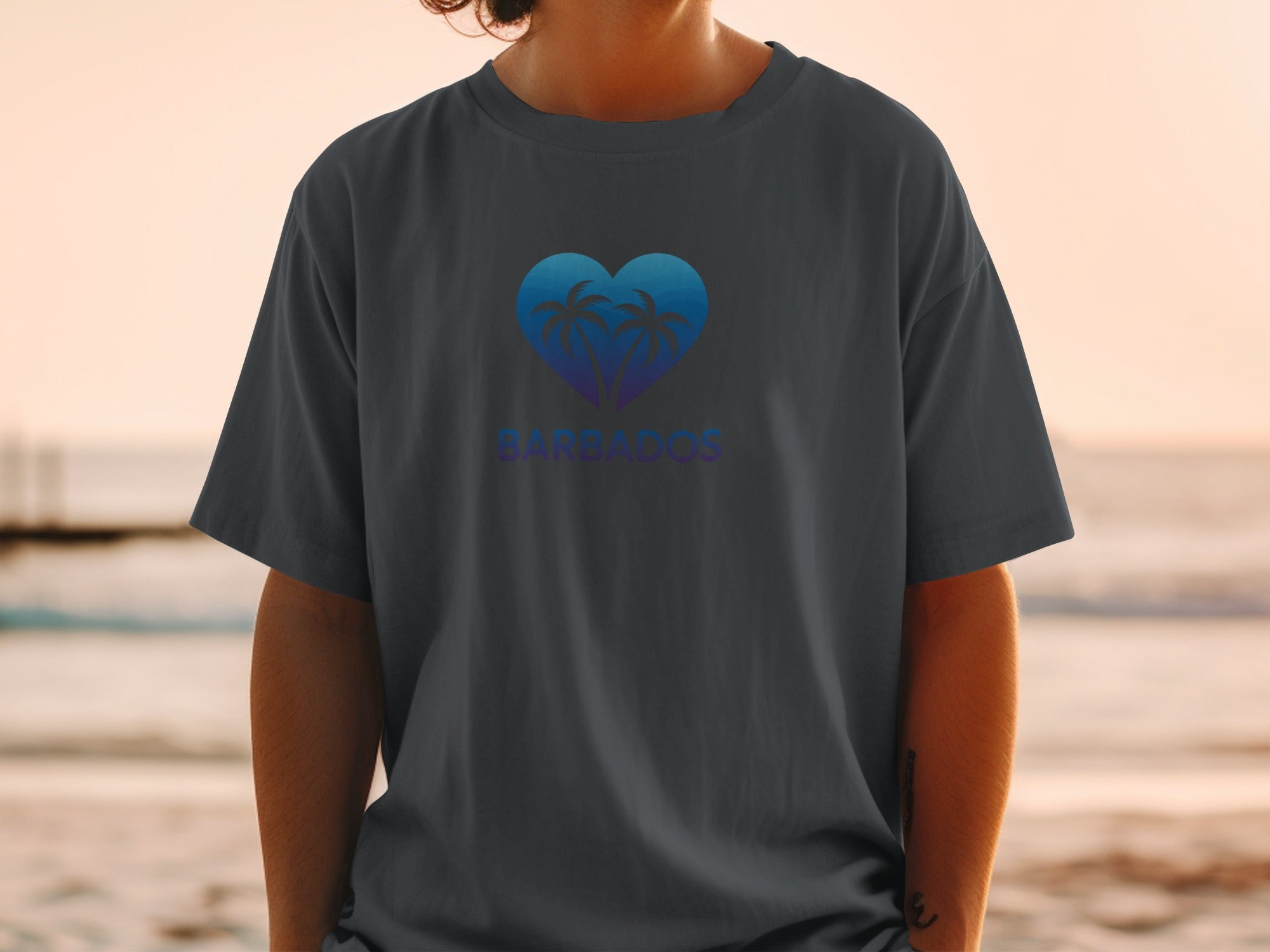 Barbados Palm Trees Heart Design T-Shirt product