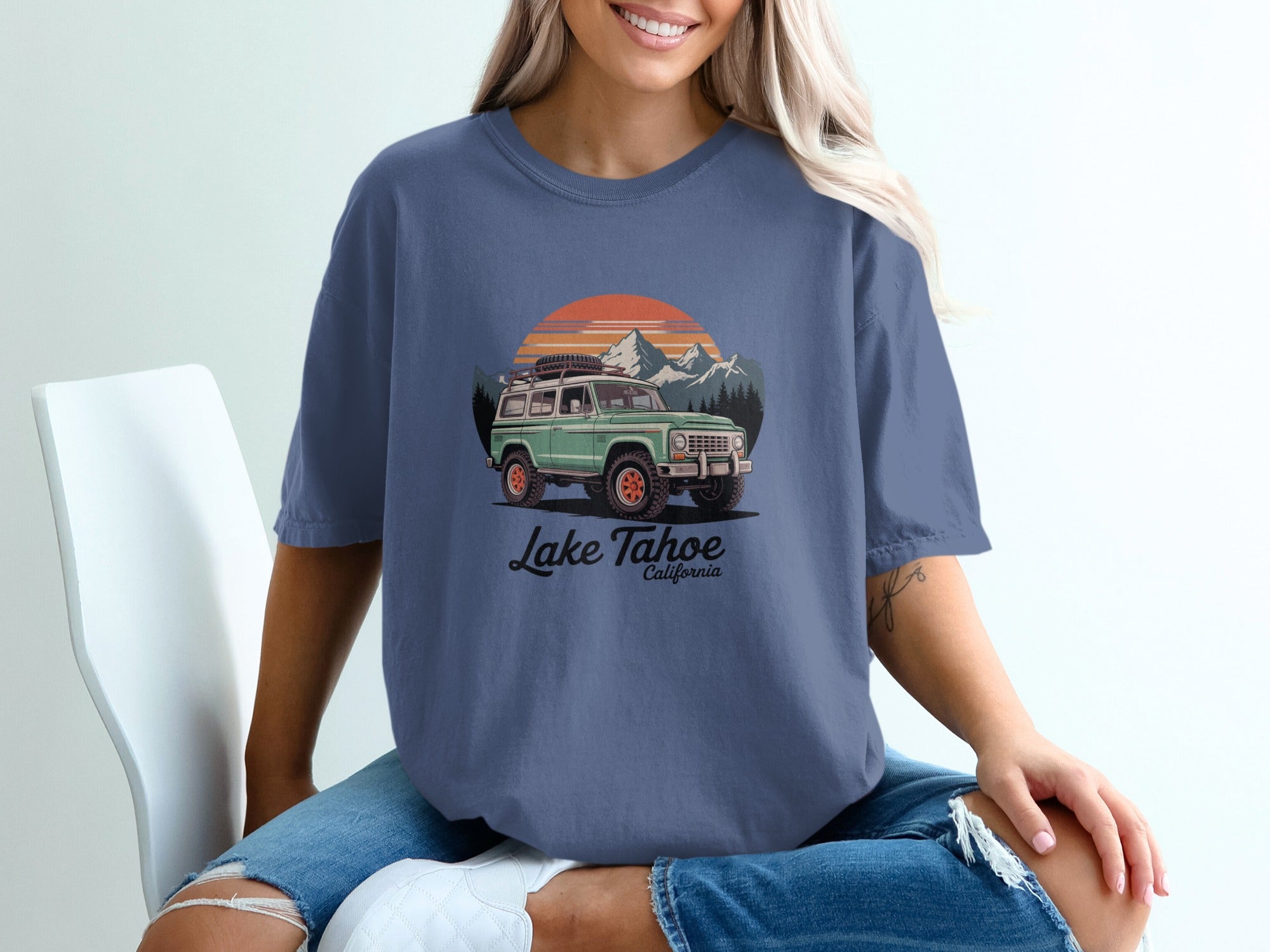 Lake Tahoe California SUV Graphic Tee Shirt product type