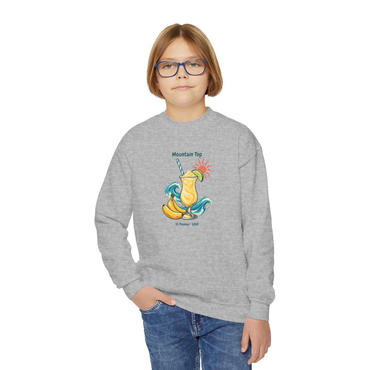 Mountain Top St. Thomas USVI Gildan 18000B Youth Crewneck Sweatshirt