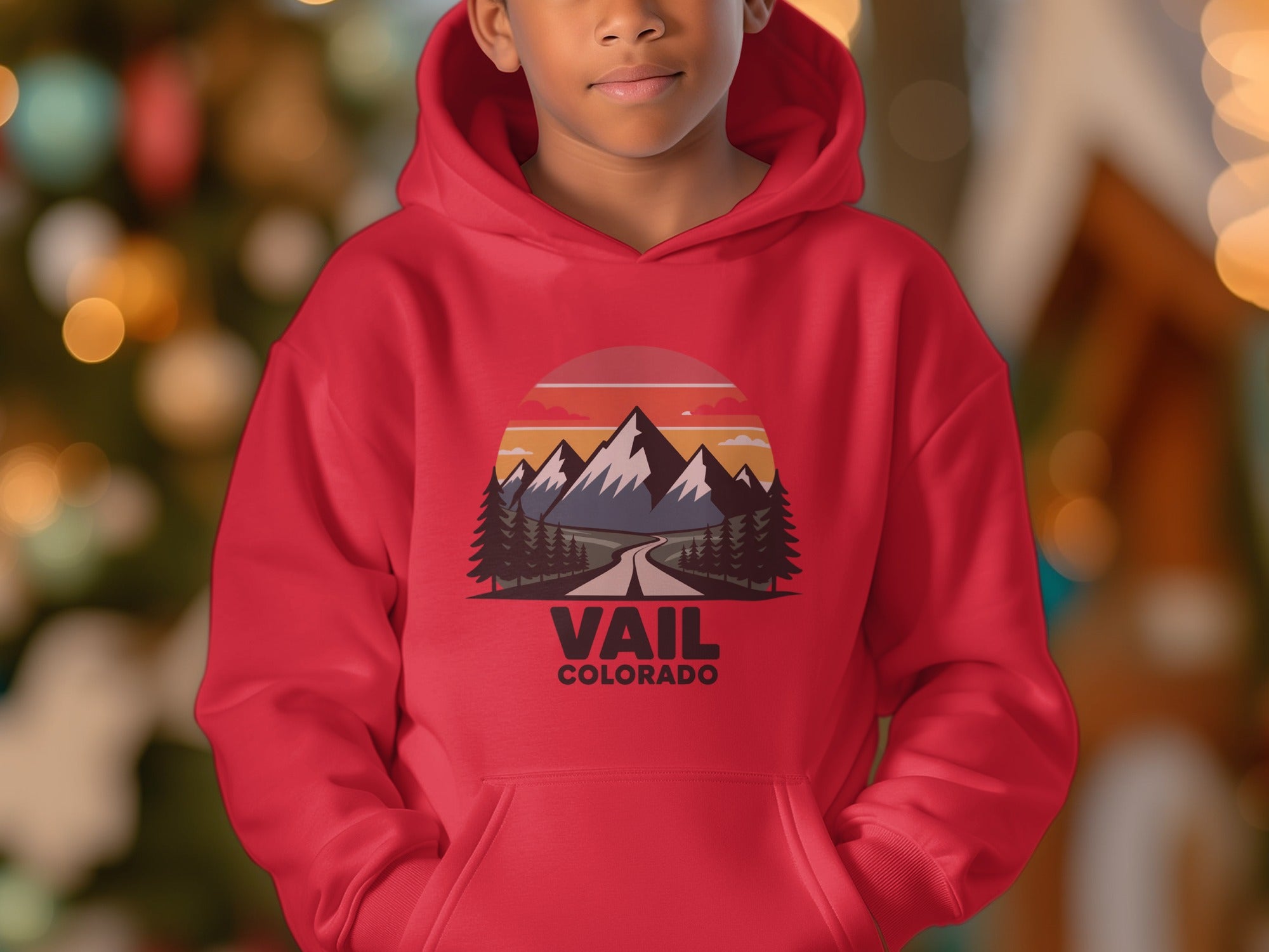 Vail Colorado Mountain Scene Kids Hoodie product