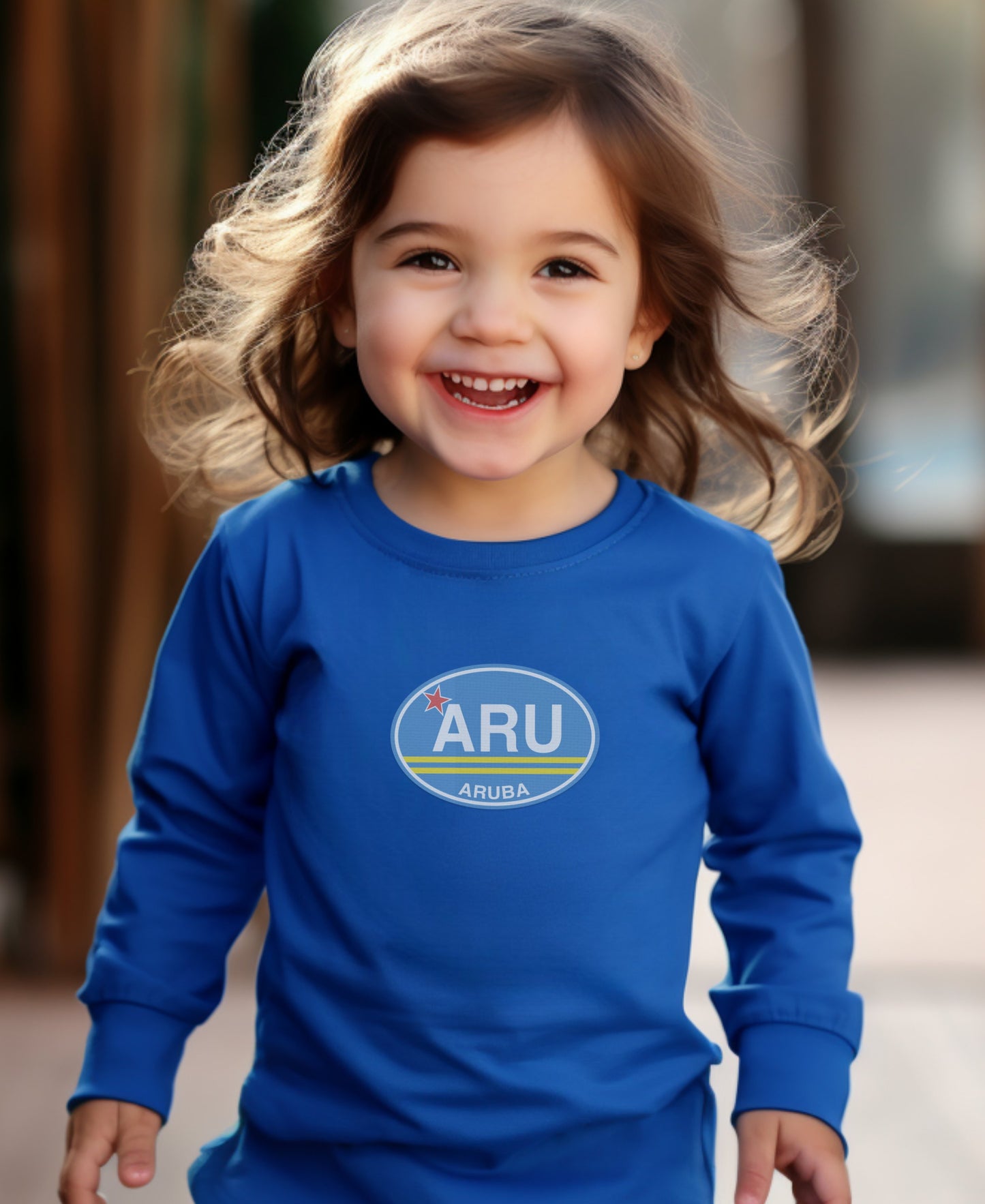 Aruba ARU Smiling Toddler Blue Long Sleeve Shirt product