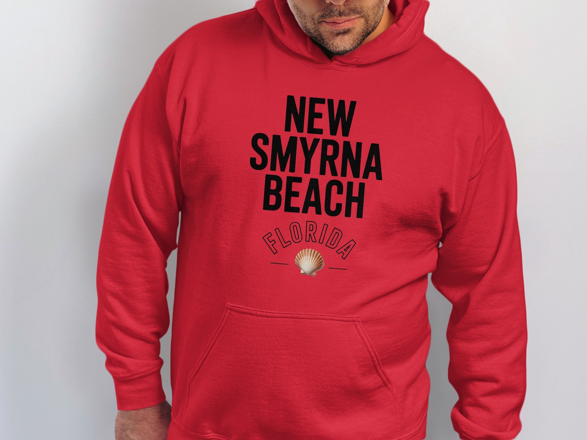 New Smyrna Beach Florida Red Printed Hoodie product