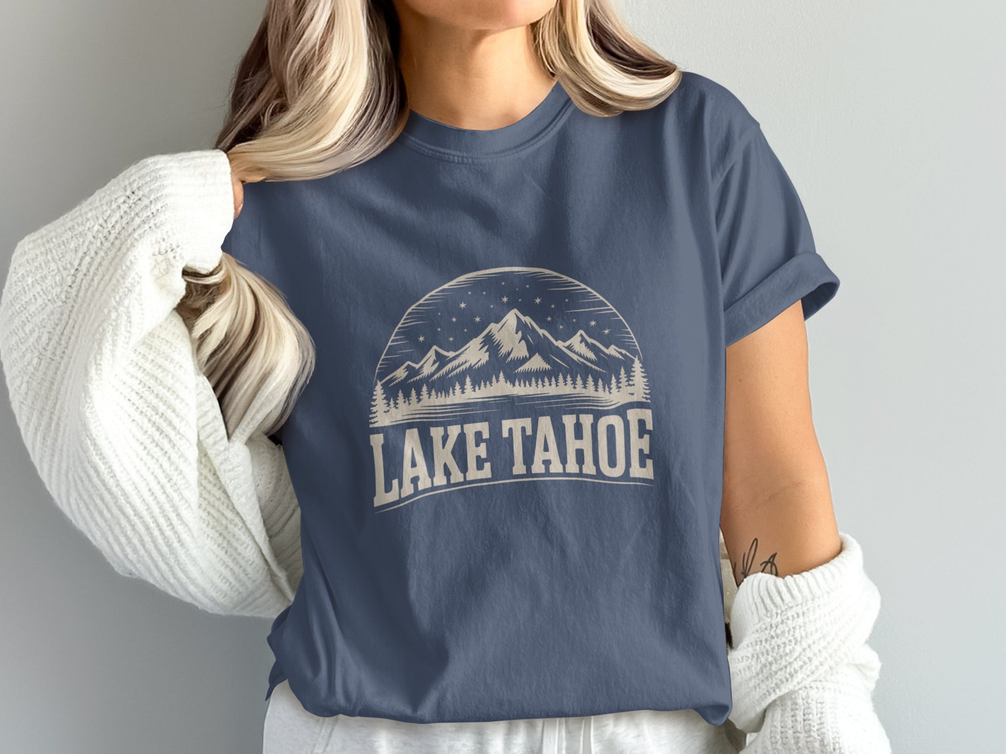 Lake Tahoe Mountains Graphic Design Shirt product