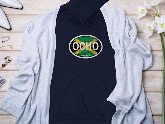 Ocho Rios  Oval Logo Vacation Travel Hoodie Gift Souvenir Heliconia