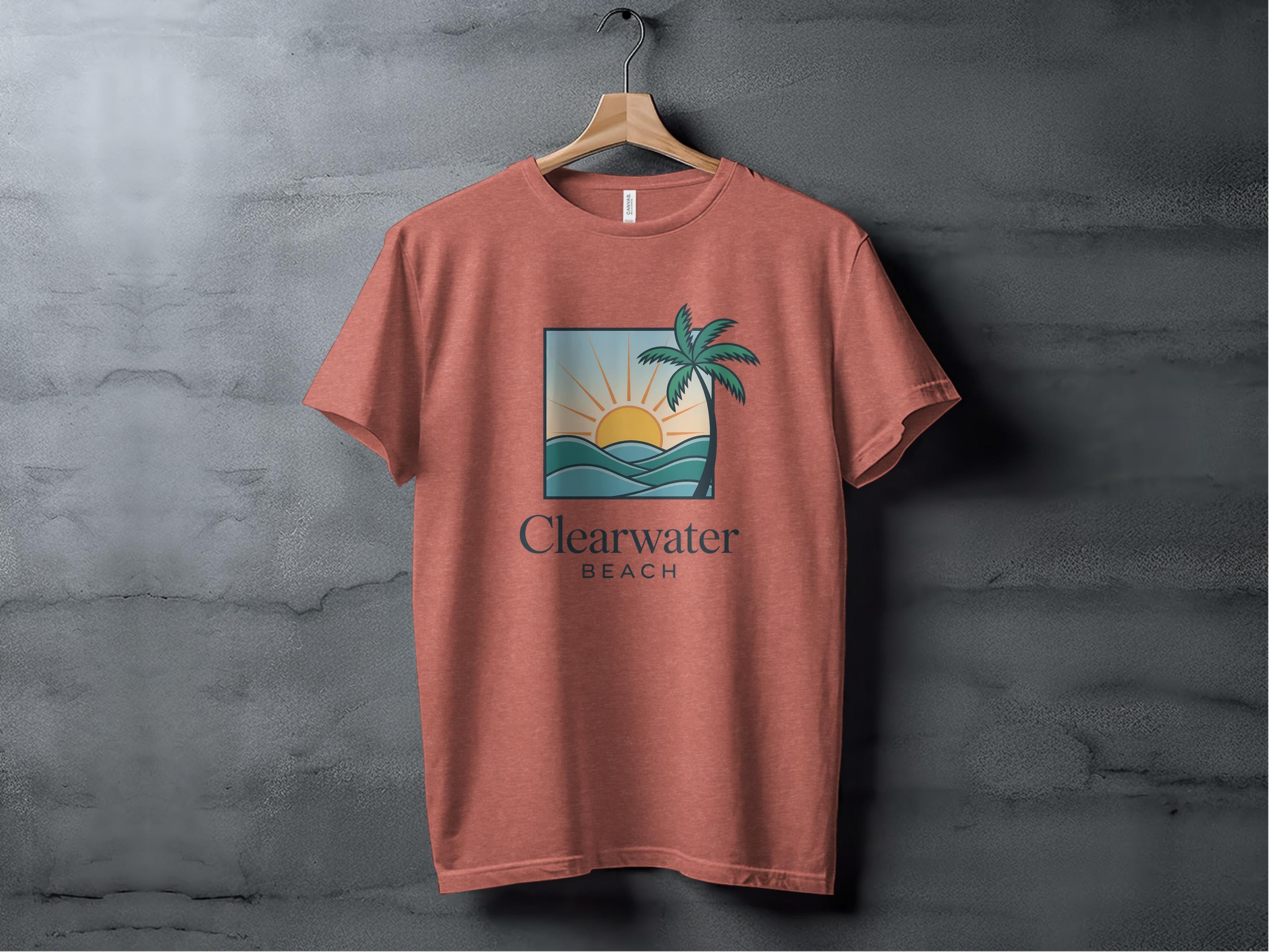 Clearwater Beach Sunrise Palm Tree Graphic product type