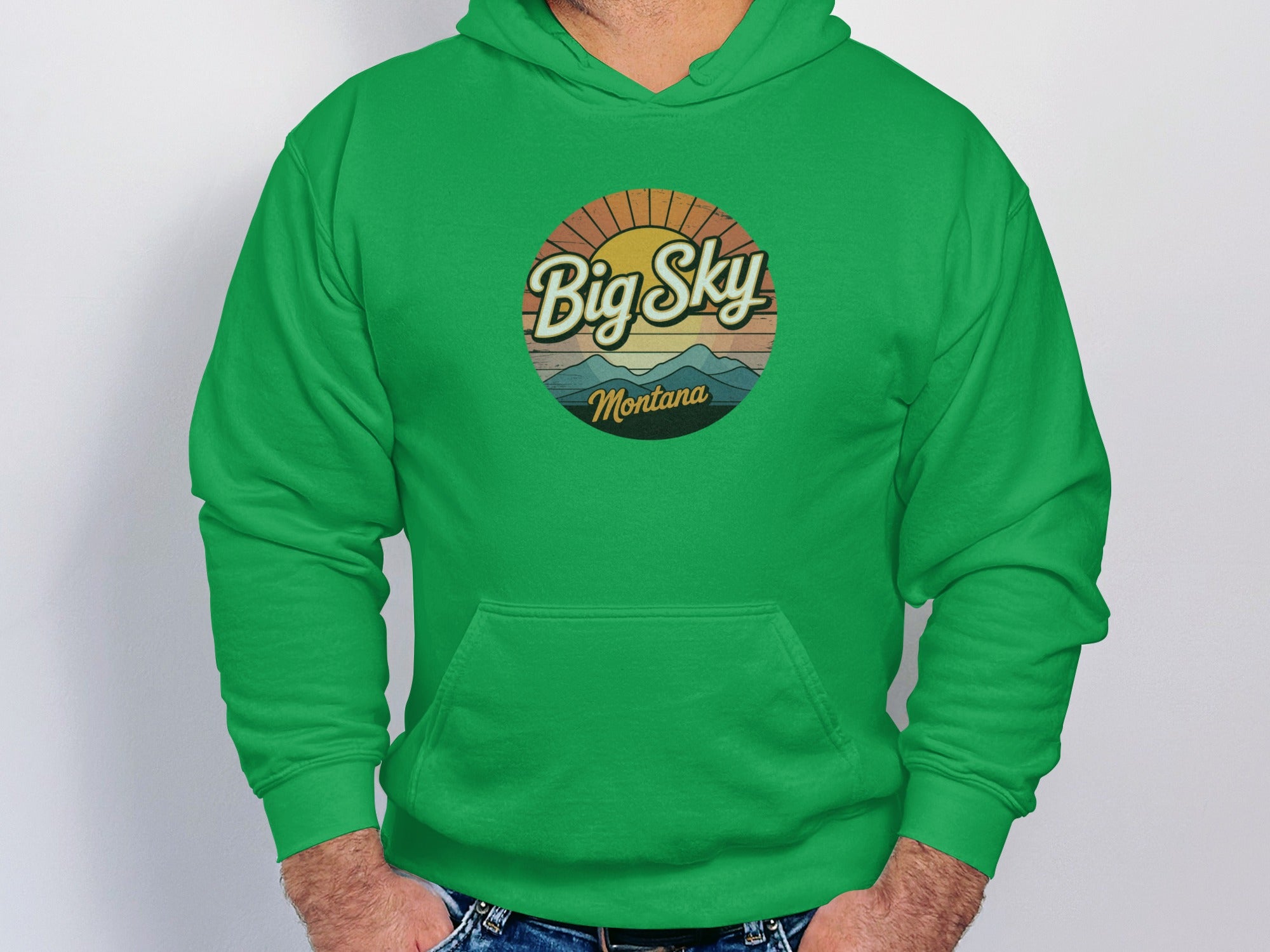 Big Sky Montana Retro Design Casual Wear Hoodie