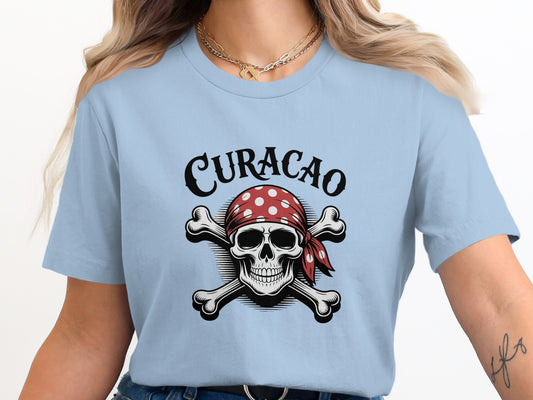 Curacao Skull Crossbones Design Graphic Tshirt product type