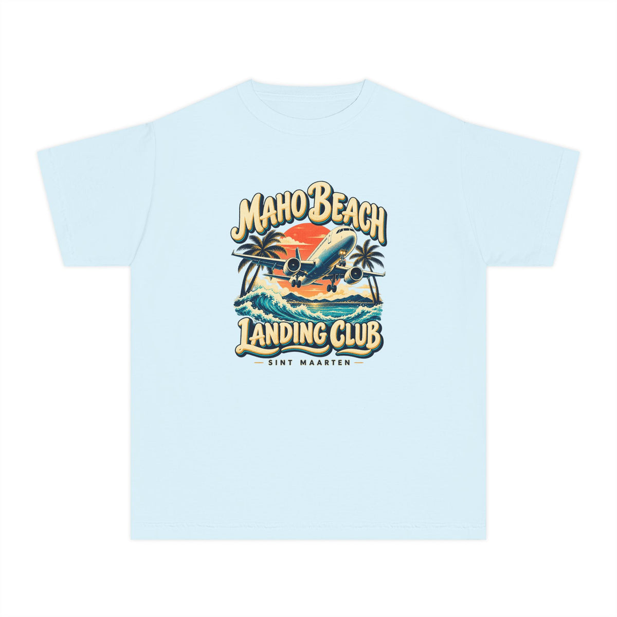 Maho Beach Landing Club Sint Maarten Comfort Colors 9018 Youth T-Shirt