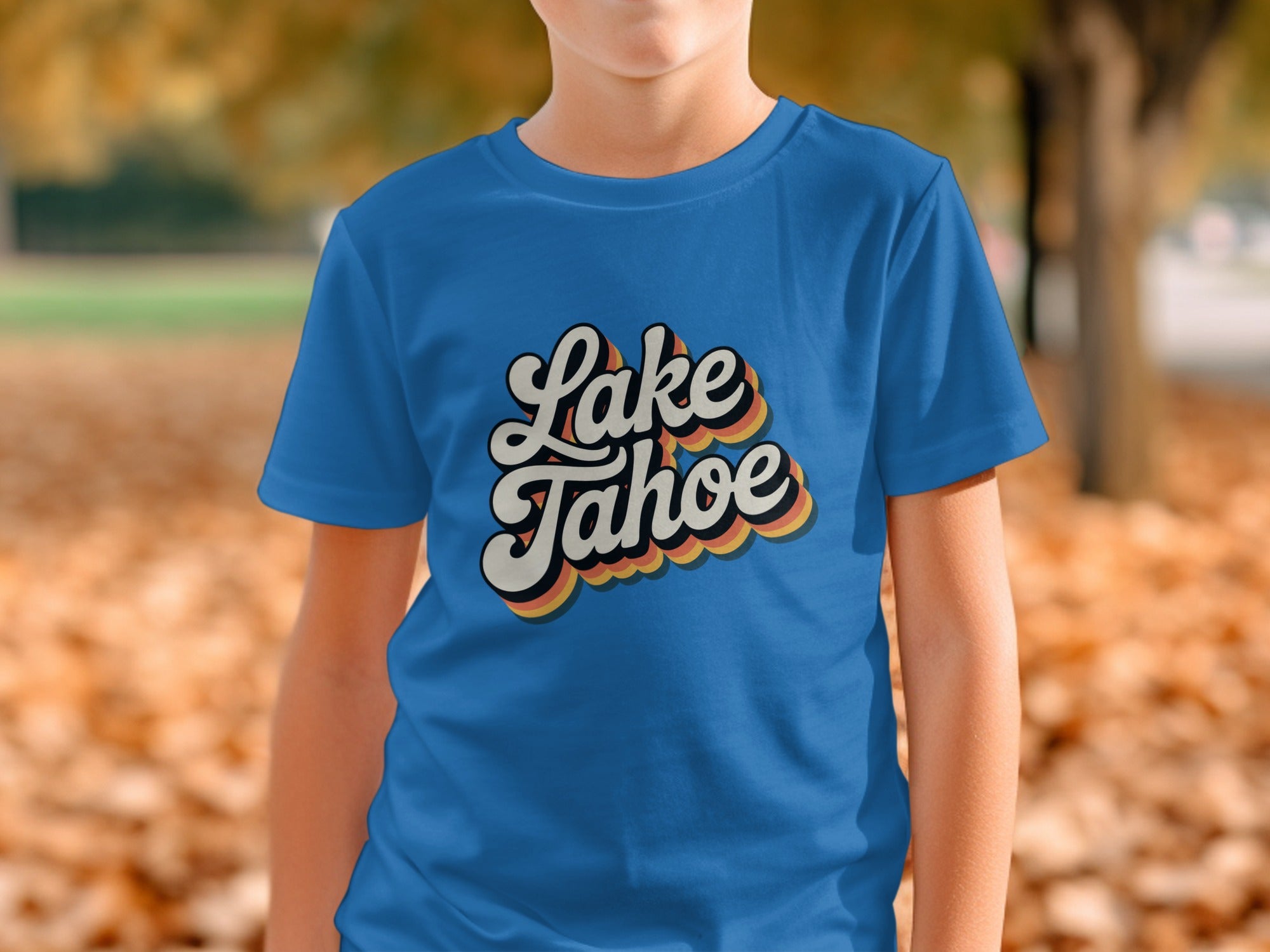 Retro Style Lake Tahoe Graphic Tee Shirt for Kids
