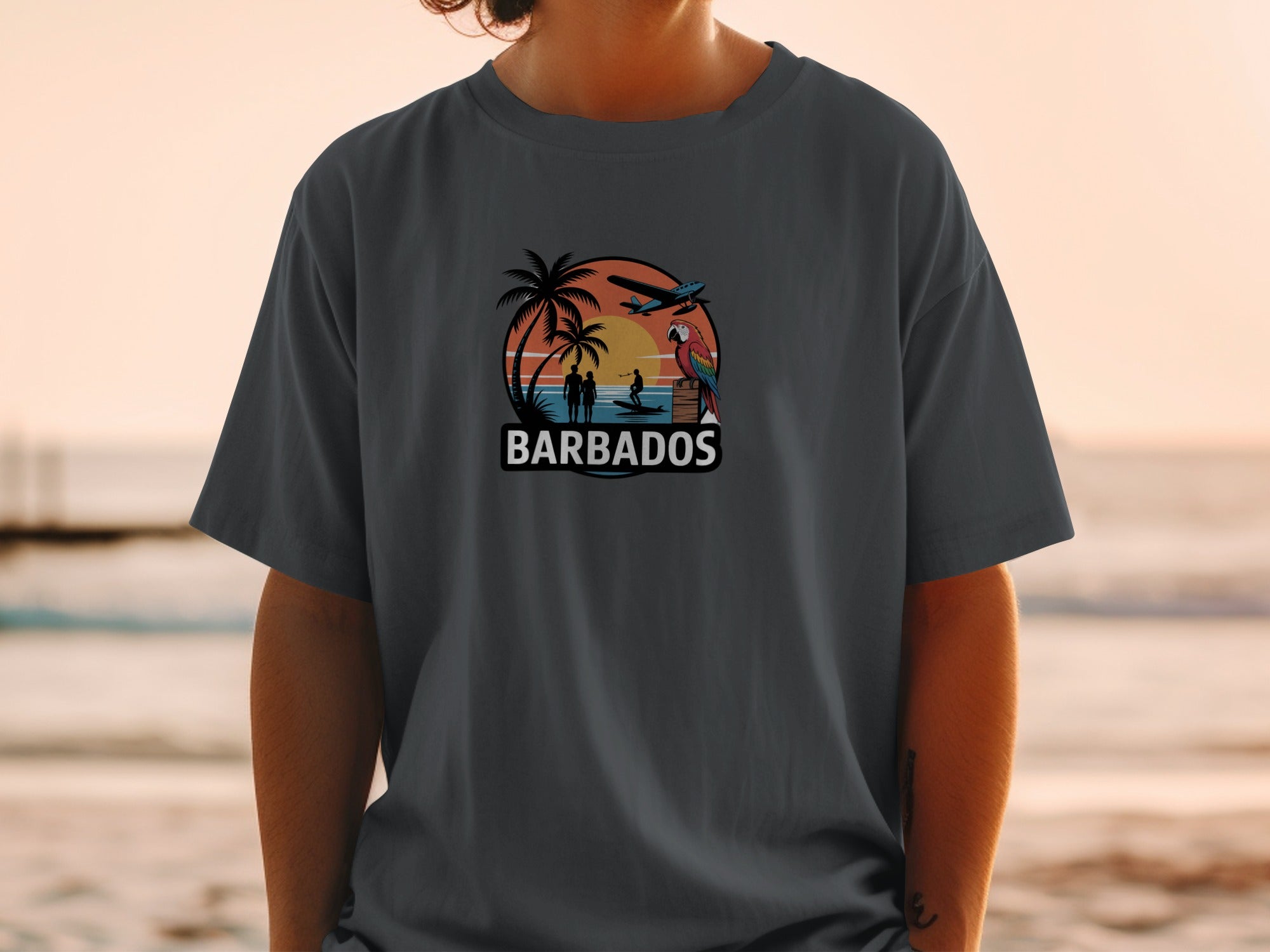 Barbados Sunset Beach Scene Graphic Tee product type