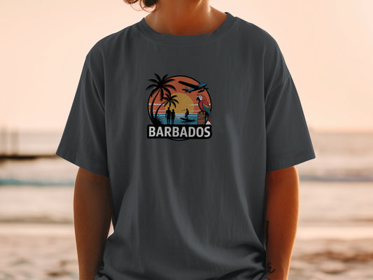 Barbados Sunset Beach Scene Graphic Tee product type
