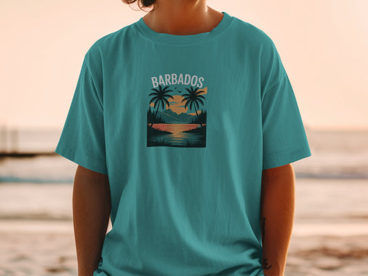 Barbados Scenic Beach Sunset Design T-Shirt product type
