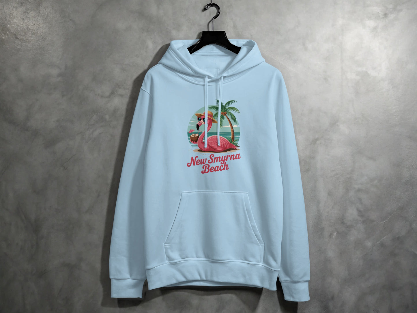 New Smyrna Beach Flamingo Print Hoodie product type