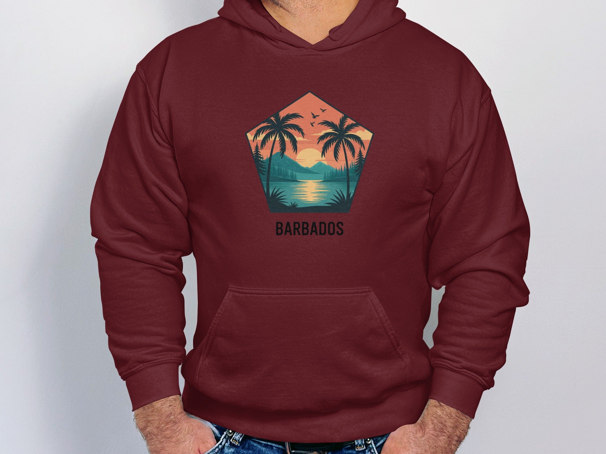 Barbados Sunset Palms Graphic Hoodie product