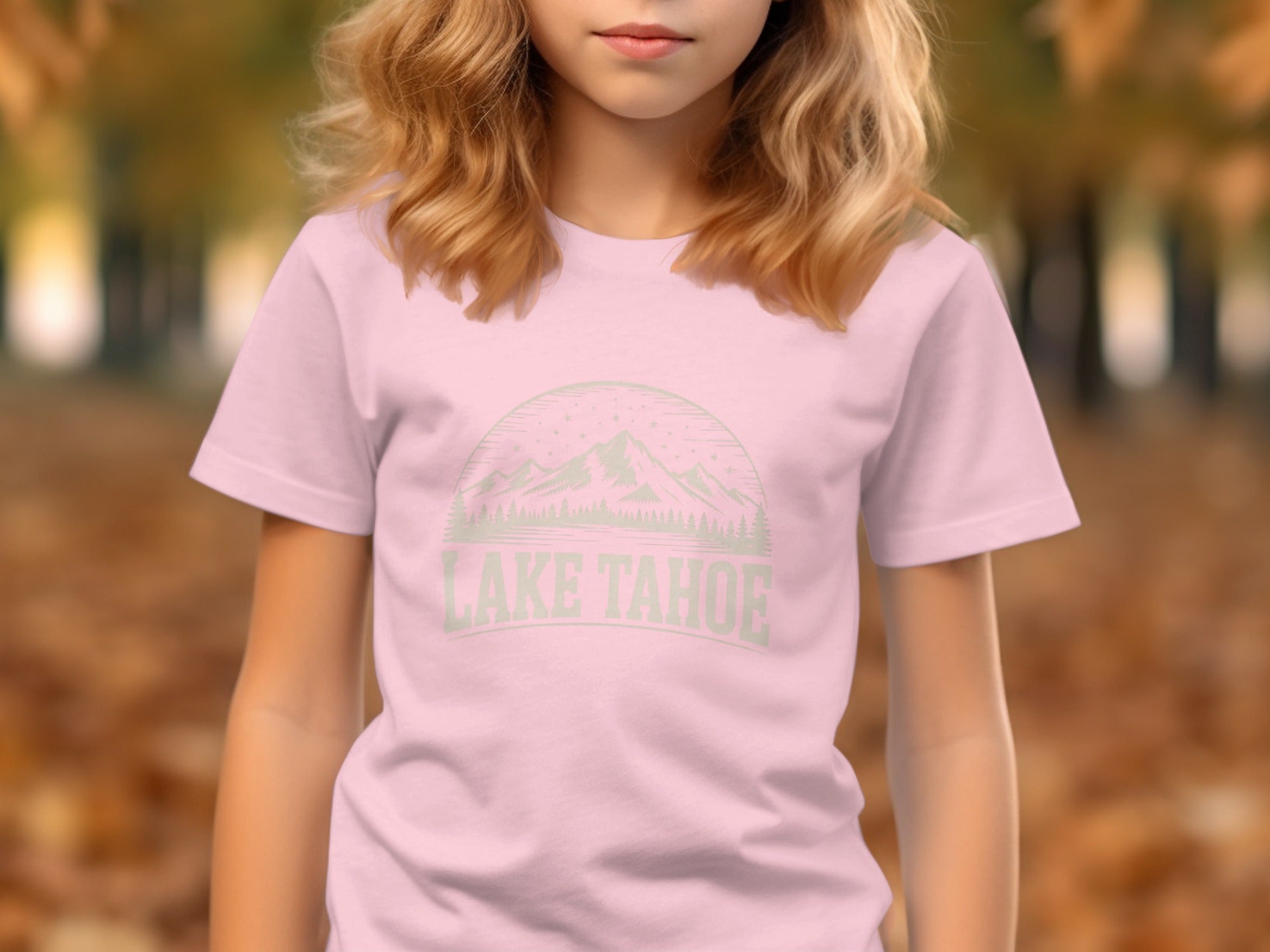 Lake Tahoe Graphic Tee with Scenic Mountain Print