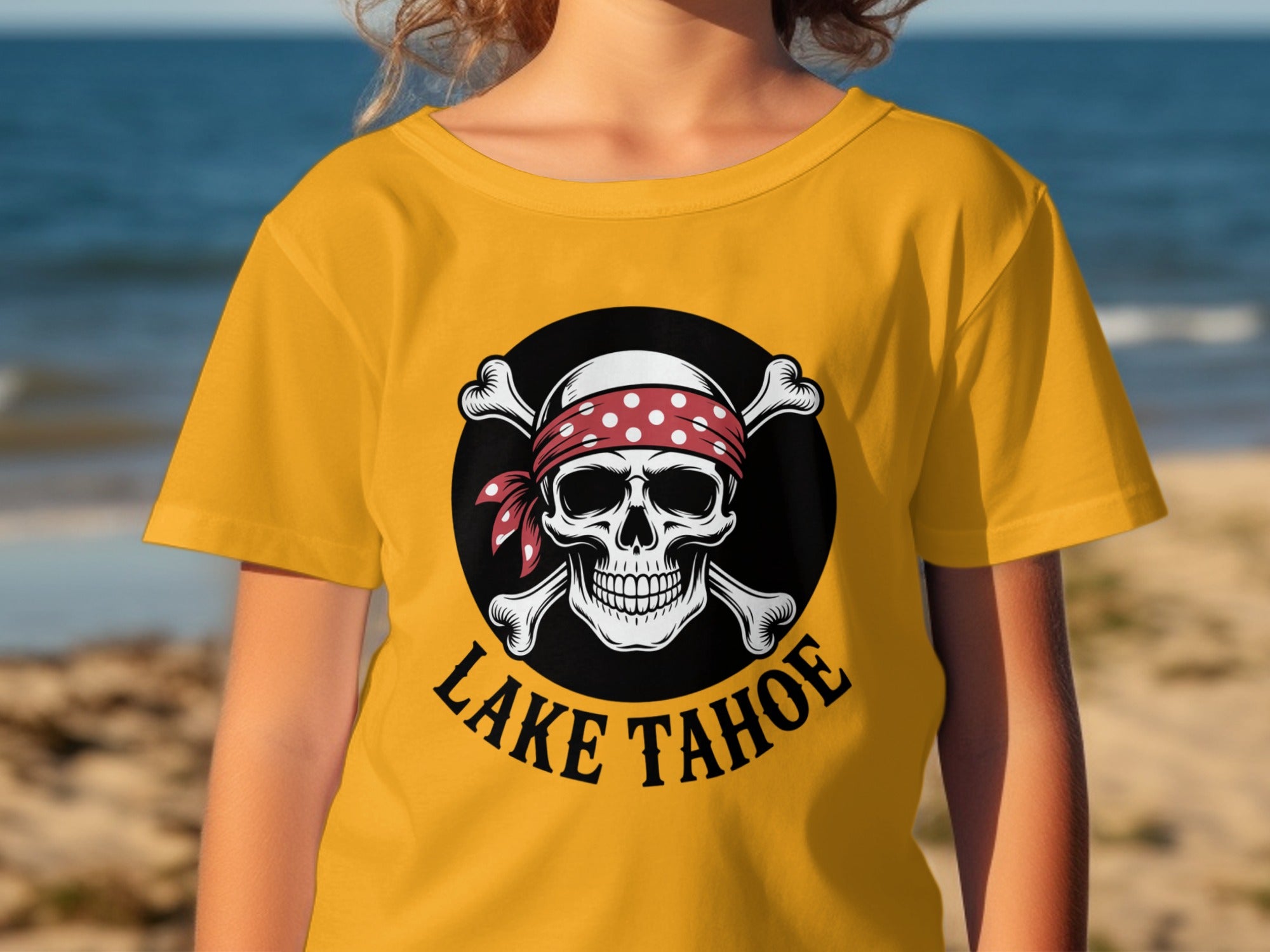 Lake Tahoe skull graphic printed t-shirt product