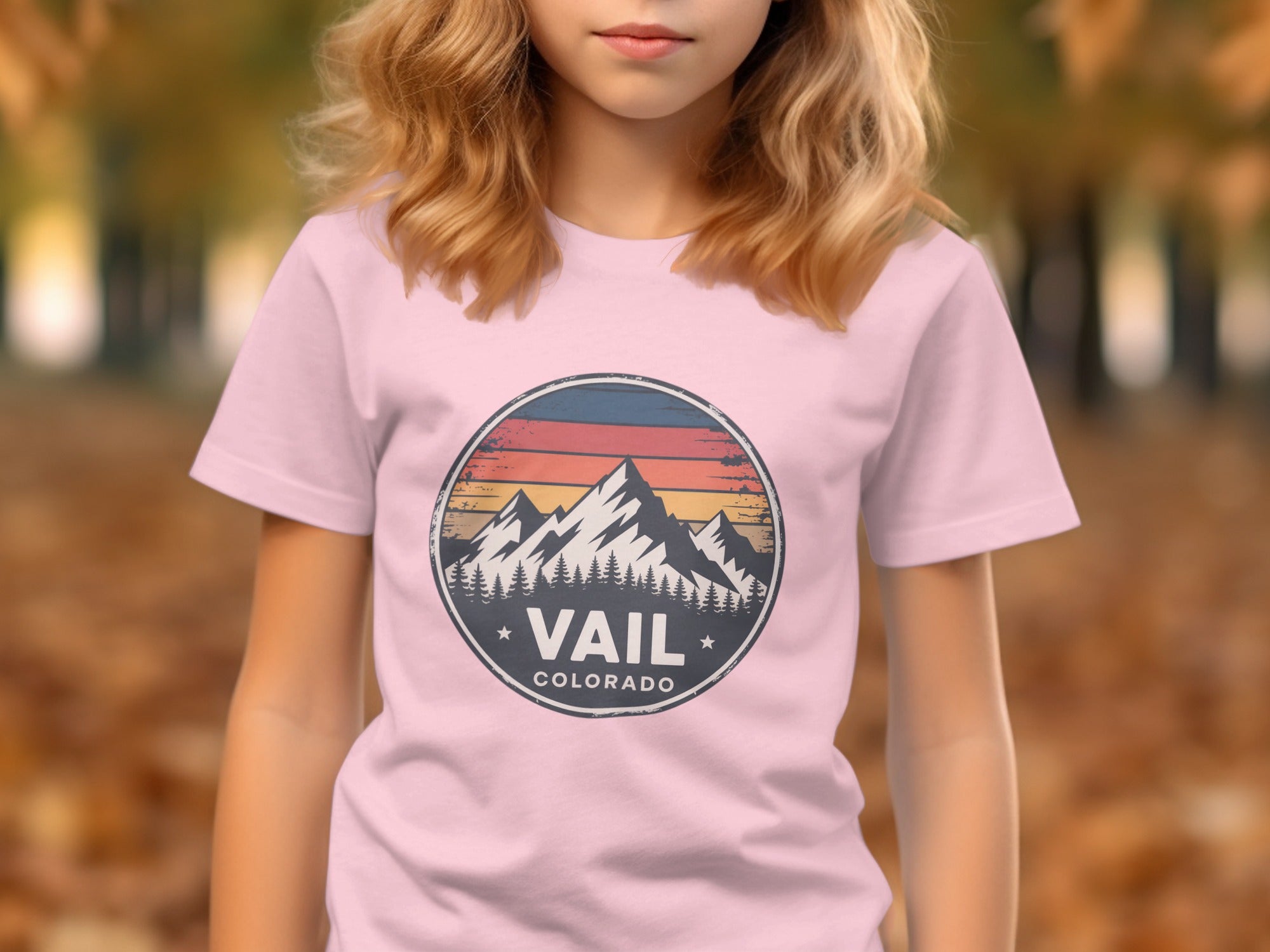 Vail Colorado Mountain Graphic Pink T-shirt product