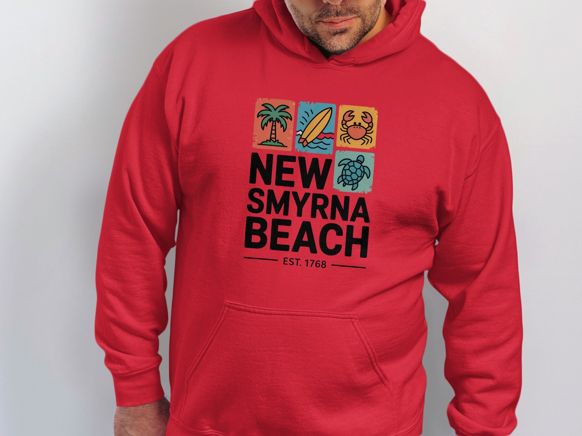 New Smyrna Beach Graphic Red Hoodie product type