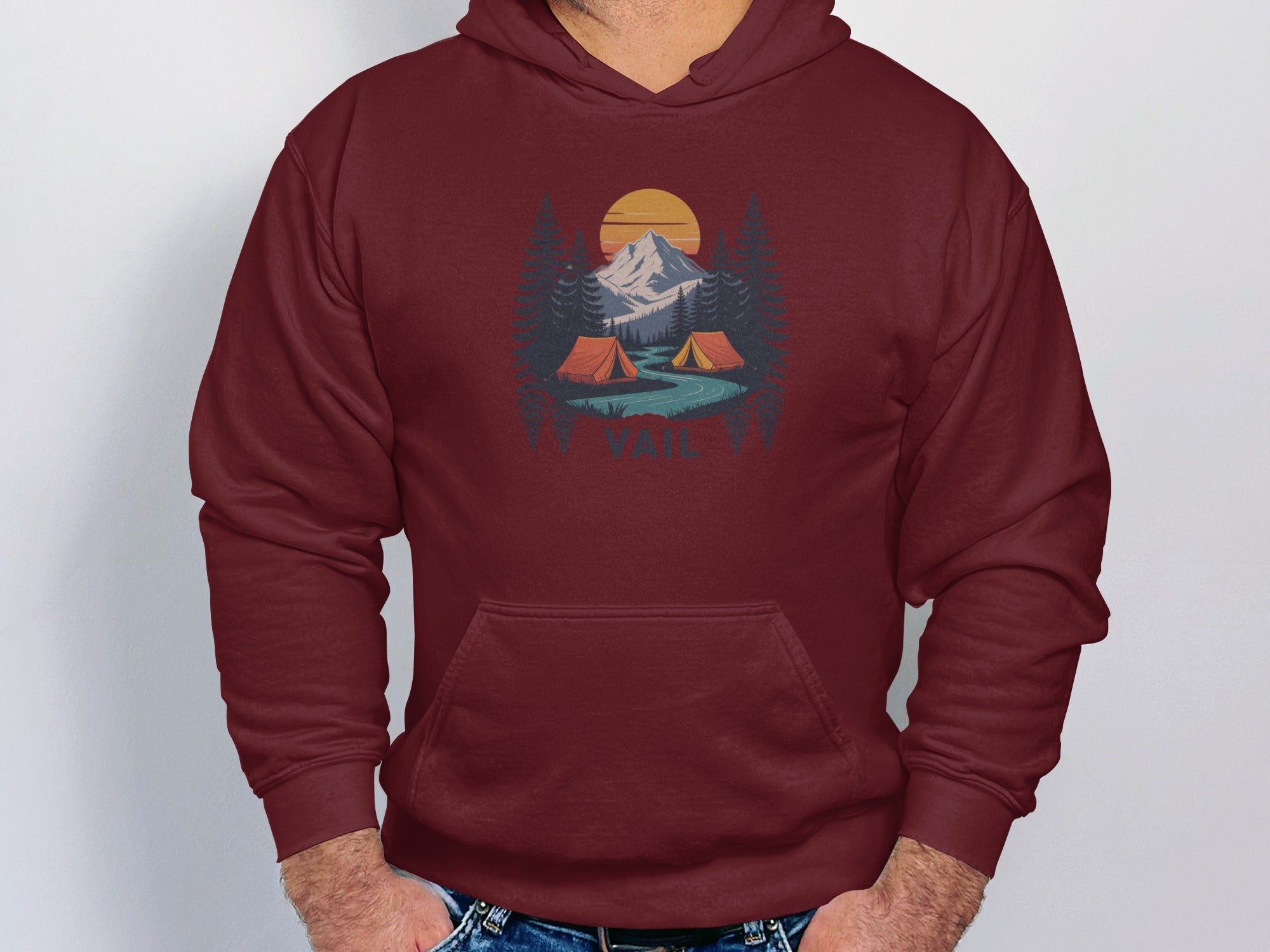 Cozy Mountain Sunset Camping Vail Hoodie product