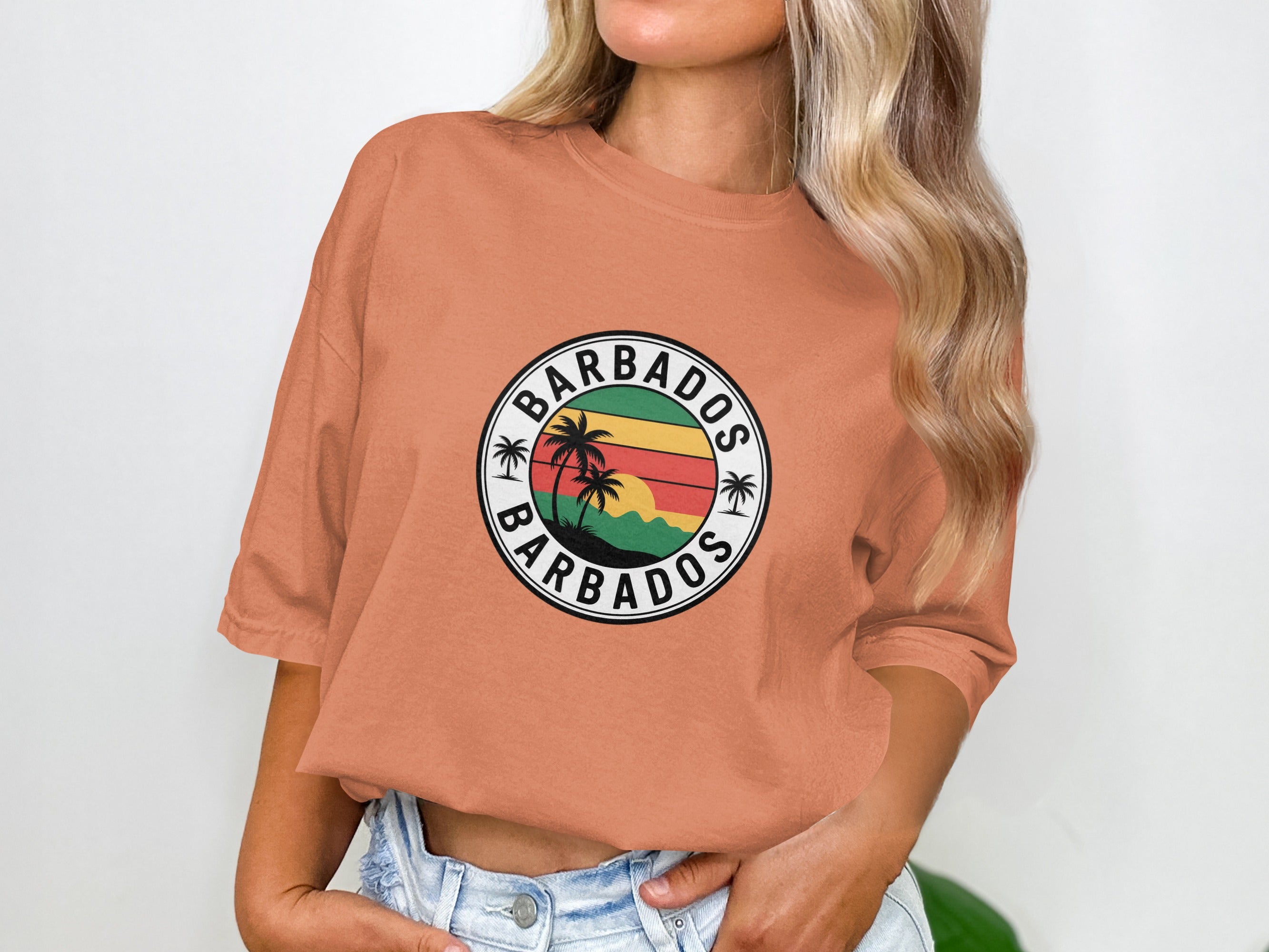 Casual Loose Fit Barbados Themed Graphic Tee product
