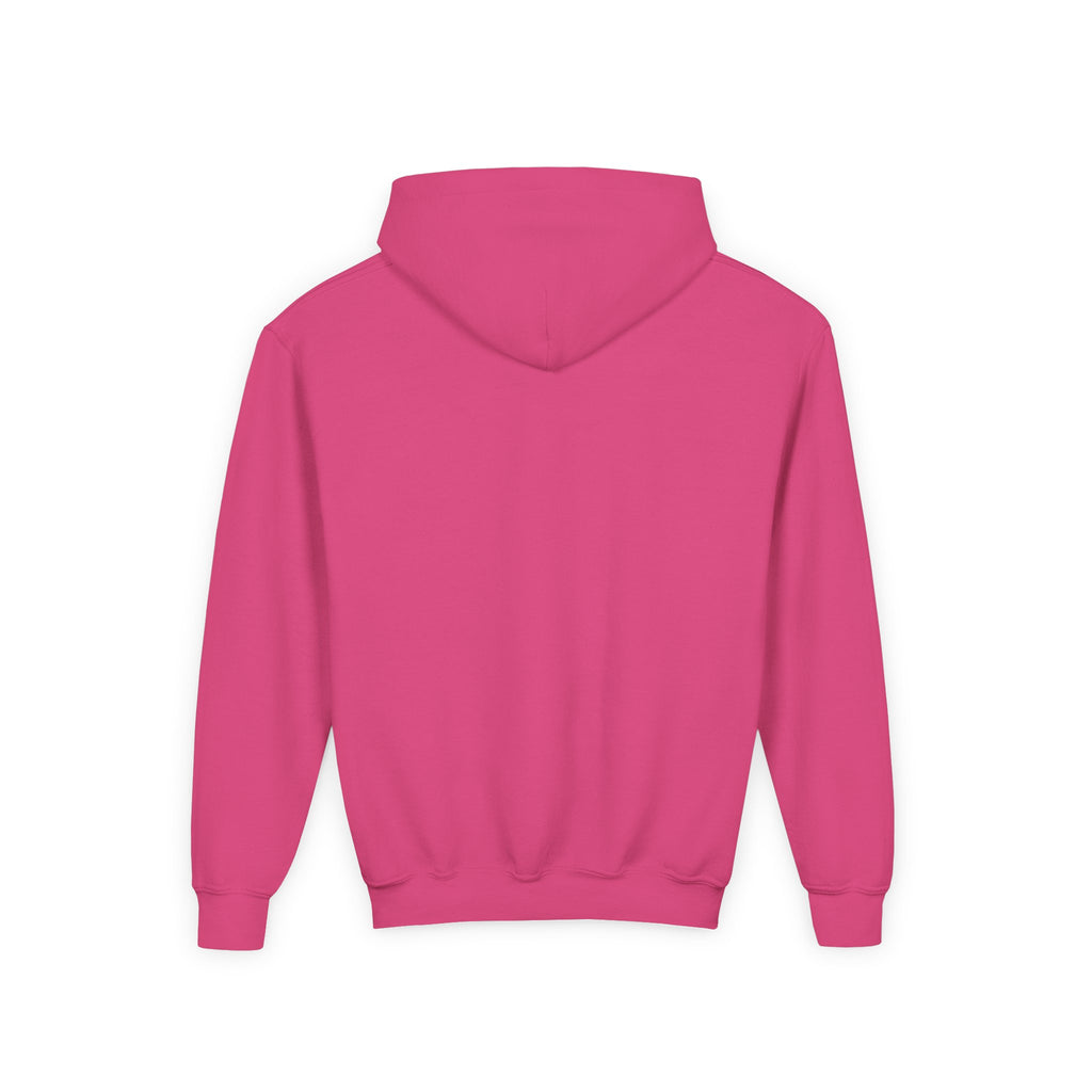 Maho Beach Landing Club Sint Maarten Gildan 18500B Youth Hoodie featuring the Maho Beach destination artwork, supplier product mockup