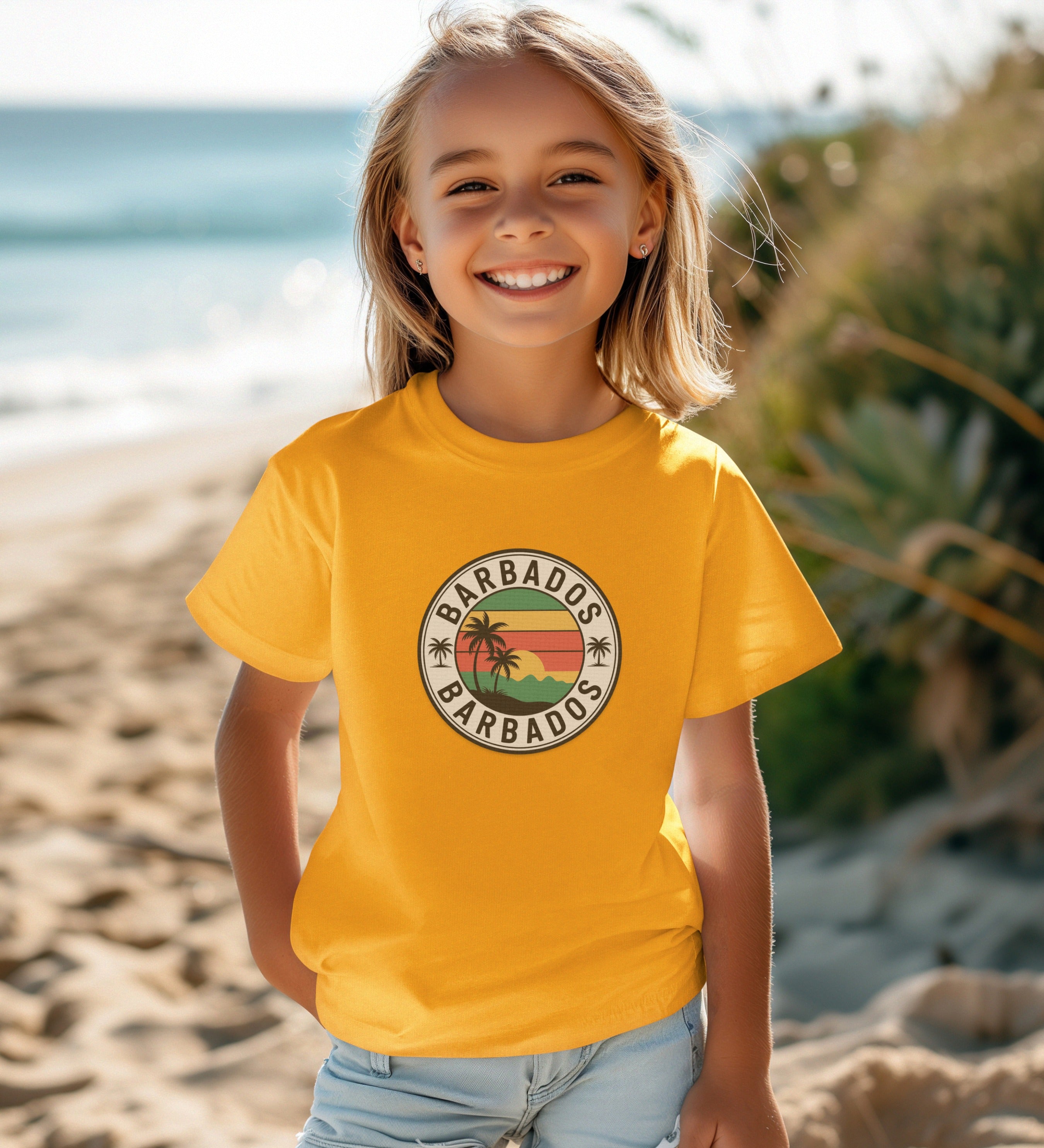 Barbados Beach Vibes Yellow T-shirt kids product