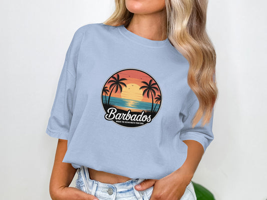 Barbados Palm Trees Sunset Graphic T-Shirt product