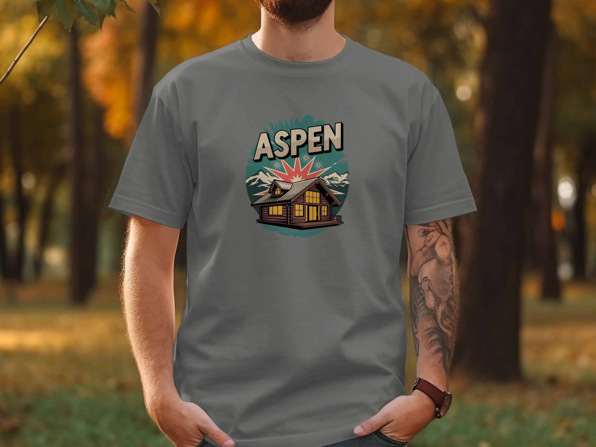 Aspen Mountain Cabin Graphic Tee Shirt product