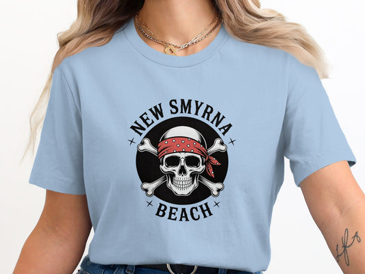 New Smyrna Beach Skull and Crossbones T-Shirt product type