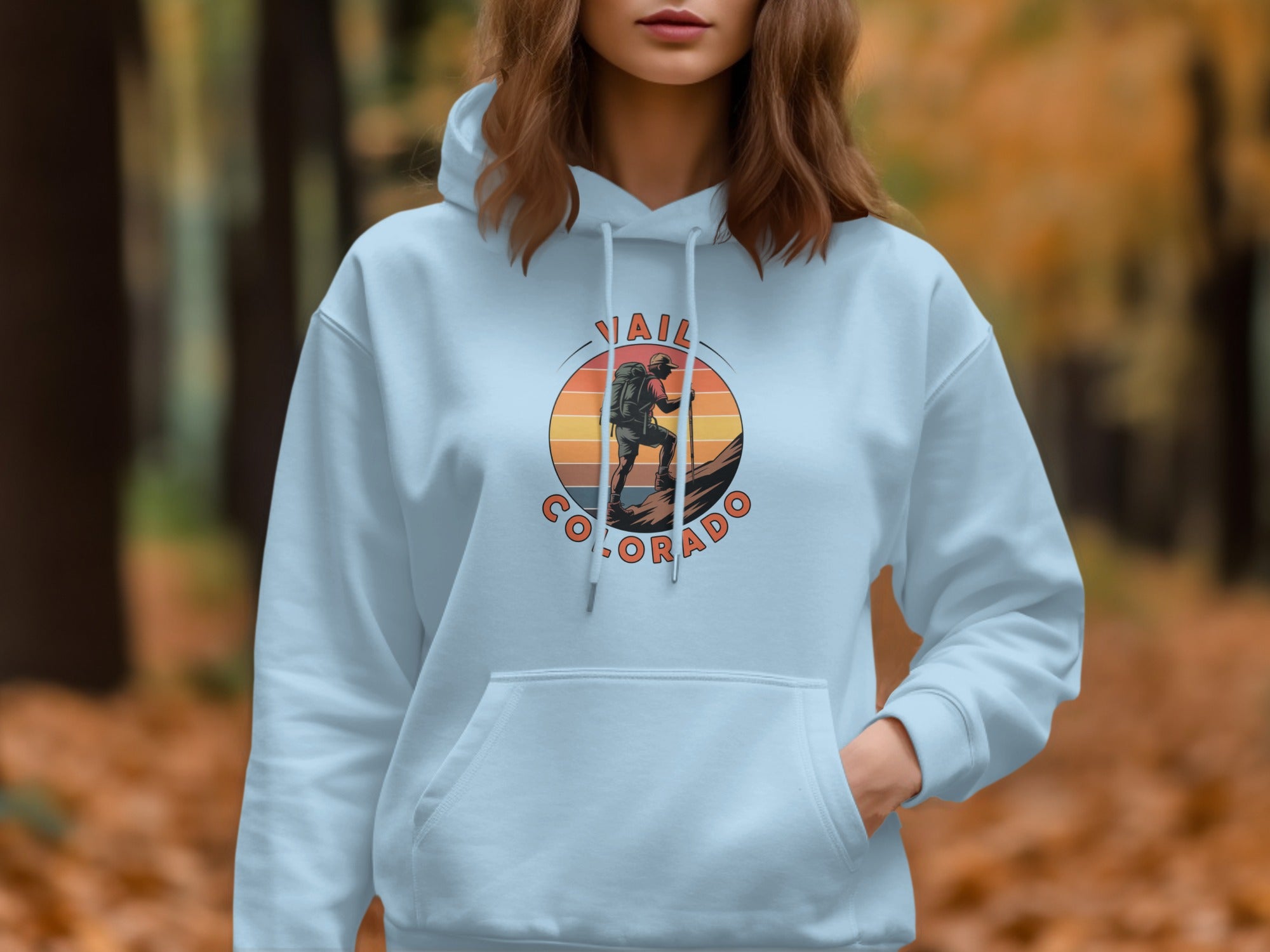 Vail Colorado Stylized Mountain Scene Hoodie product