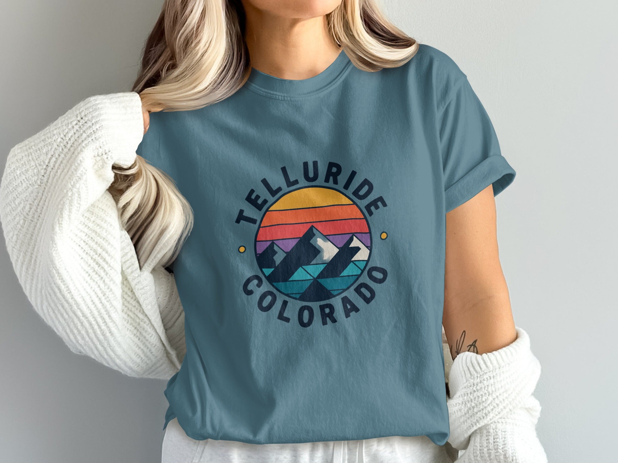 Telluride Colorado Mountains Sunset Graphic T-shirt product