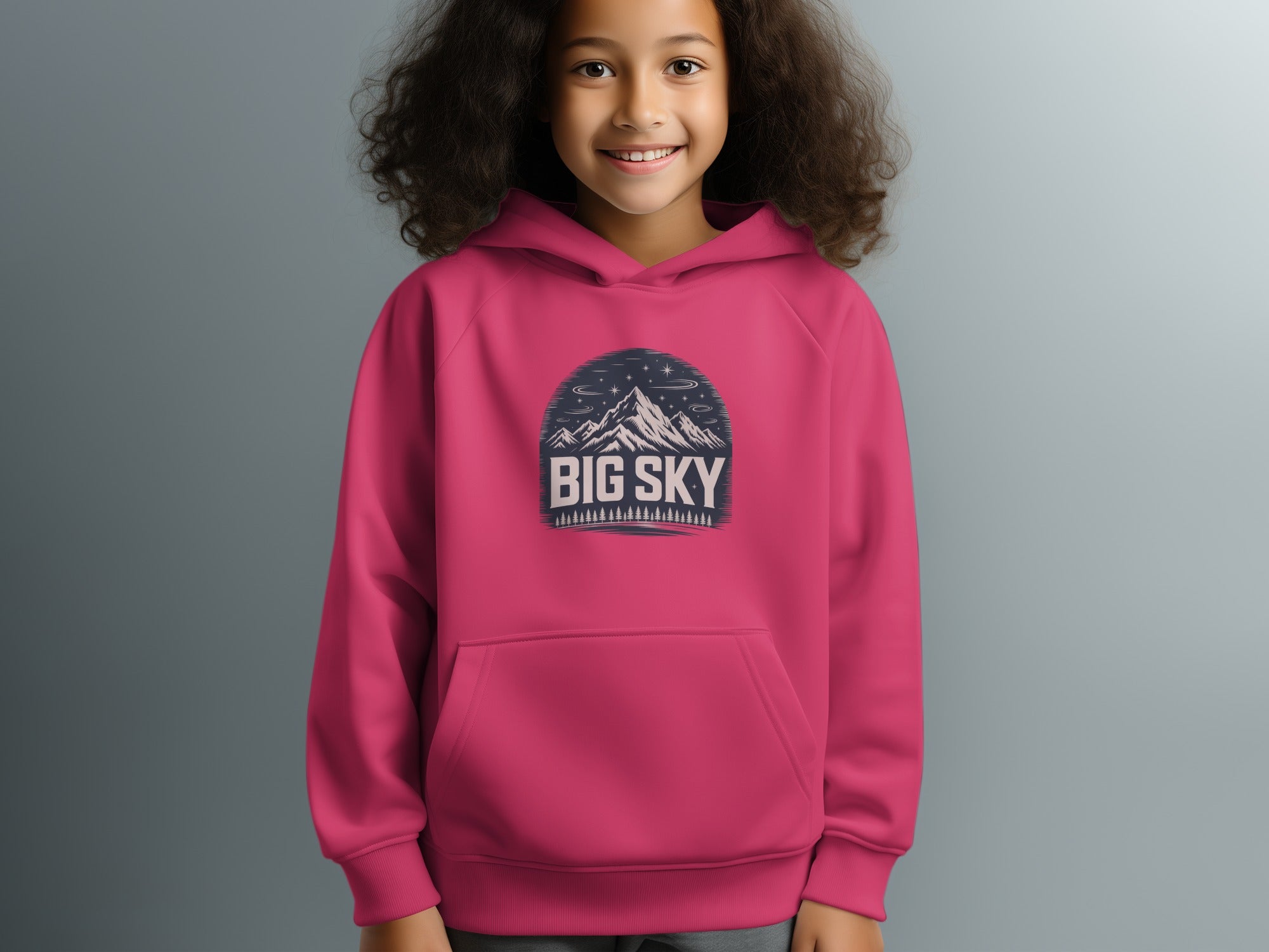 Big Sky Mountain Graphic Print Kids Hoodie