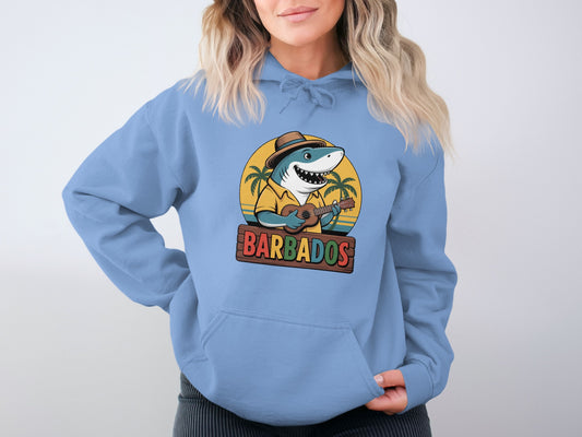 Barbados Shark Sunset Scene Graphic Hoodie product