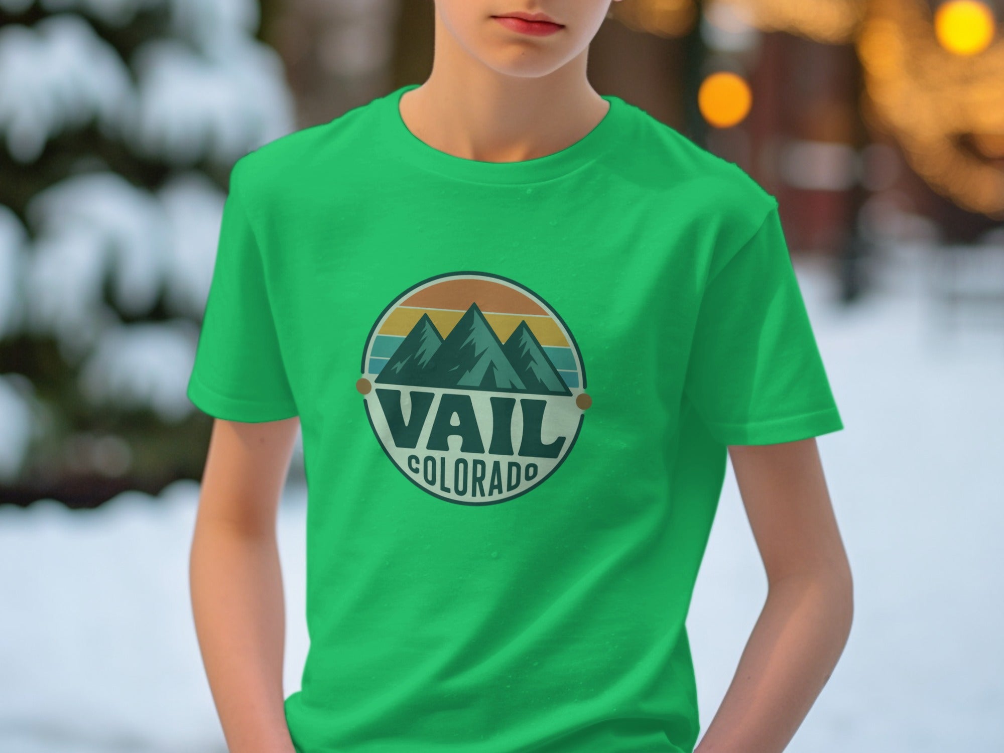 Vail Colorado Mountains Green Graphic Tee product type