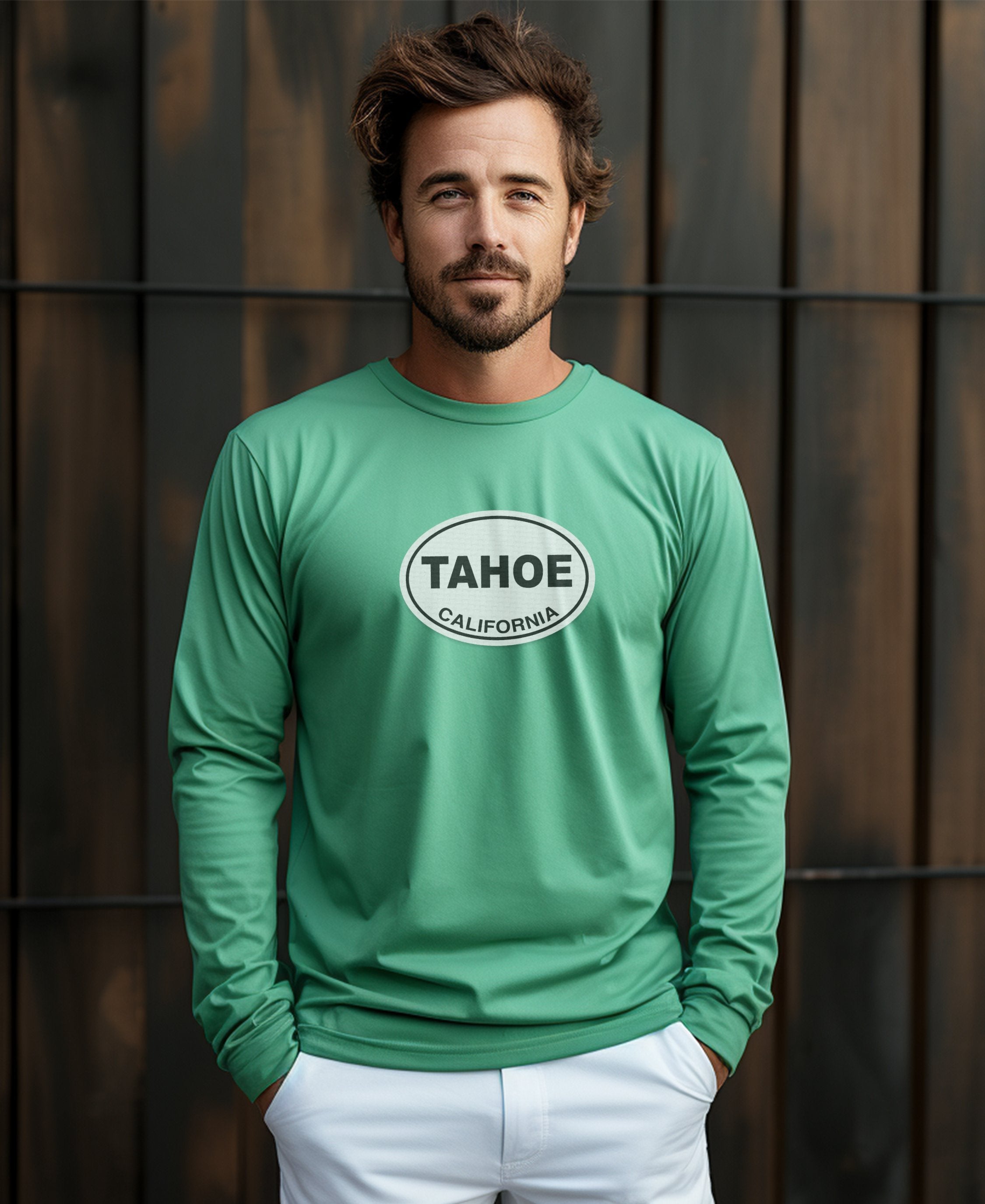 Lake Tahoe Alpine Scenery and Snow Sports Mens Long Sleeve T Shirt